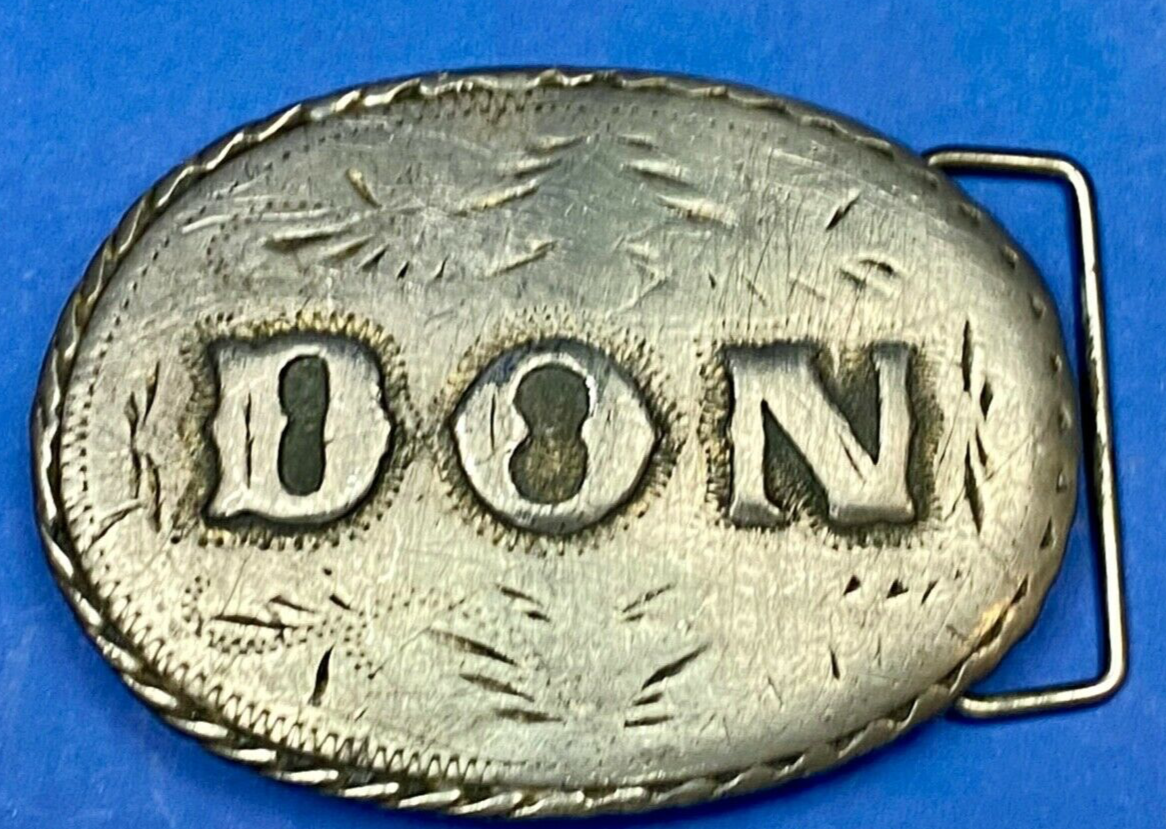 Vintage 1981 Name Don Western Oval Belt Buckle By Spec-Craft