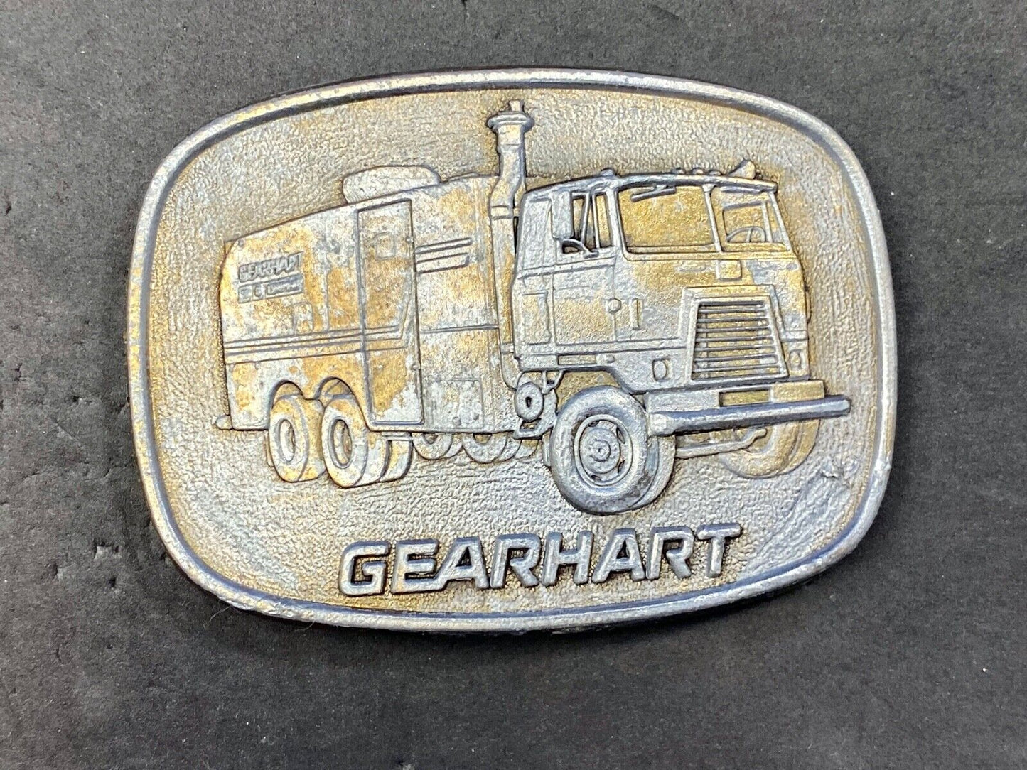 vintage Belt Buckle GEARHART Oil drilling trucking, hauling Industry, Transport