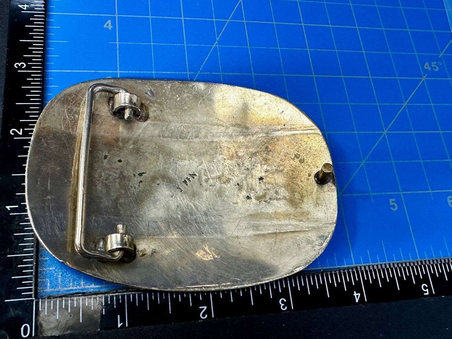 Swordfish with Abalone Shell Inlaid Western Belt Buckle - missing shell to repar