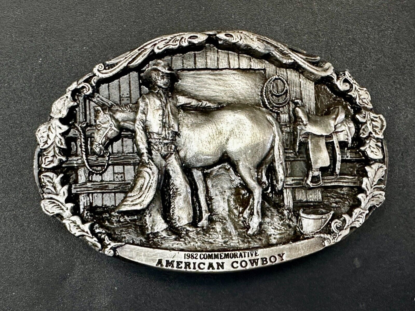 Vintage 1982 American Cowboy Commemorative Vintage Arroyo Grande Belt Buckle