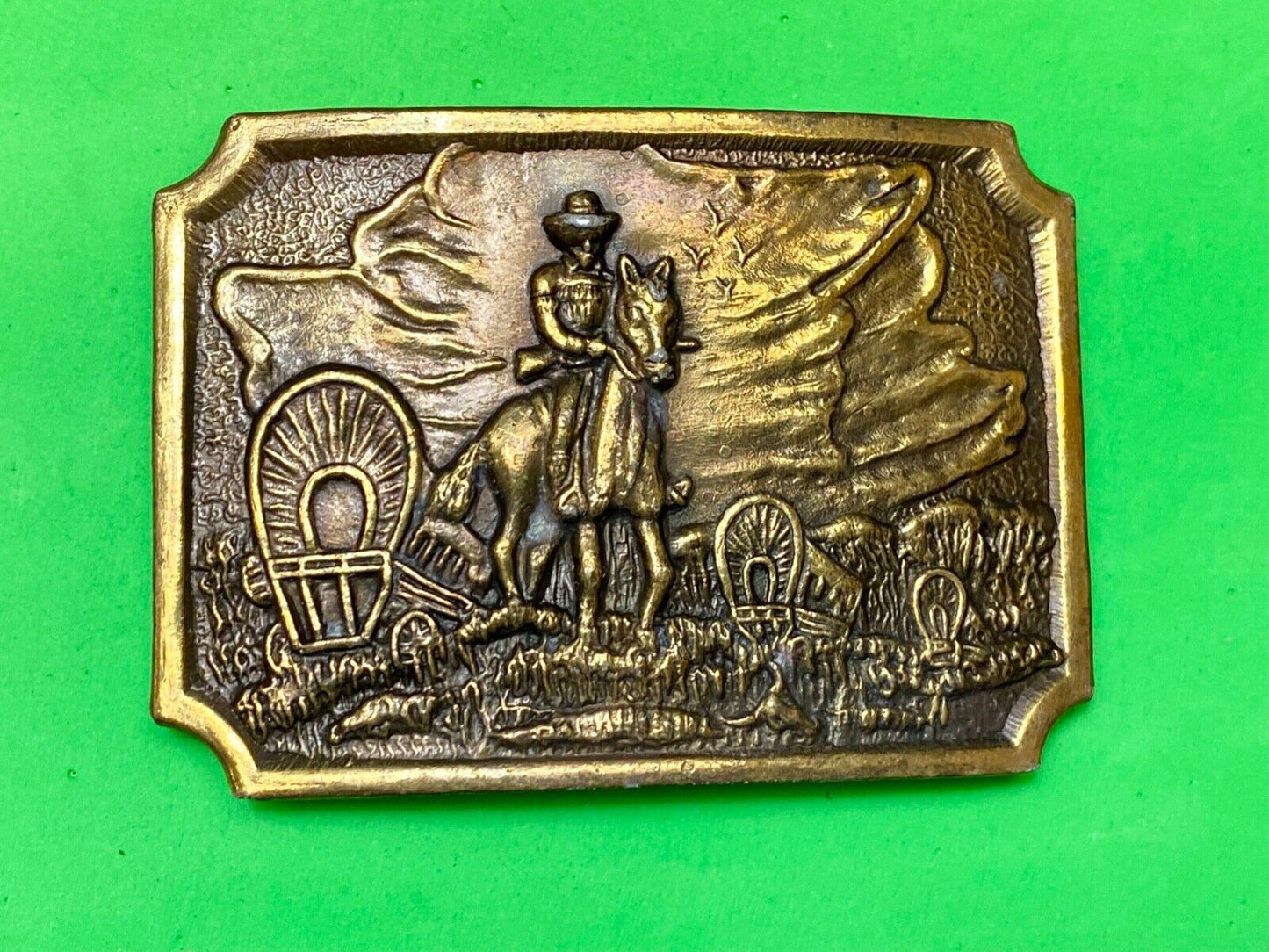 Tall in the Saddle Art Western Horse and Cowboy way of life! Vintage belt buckle