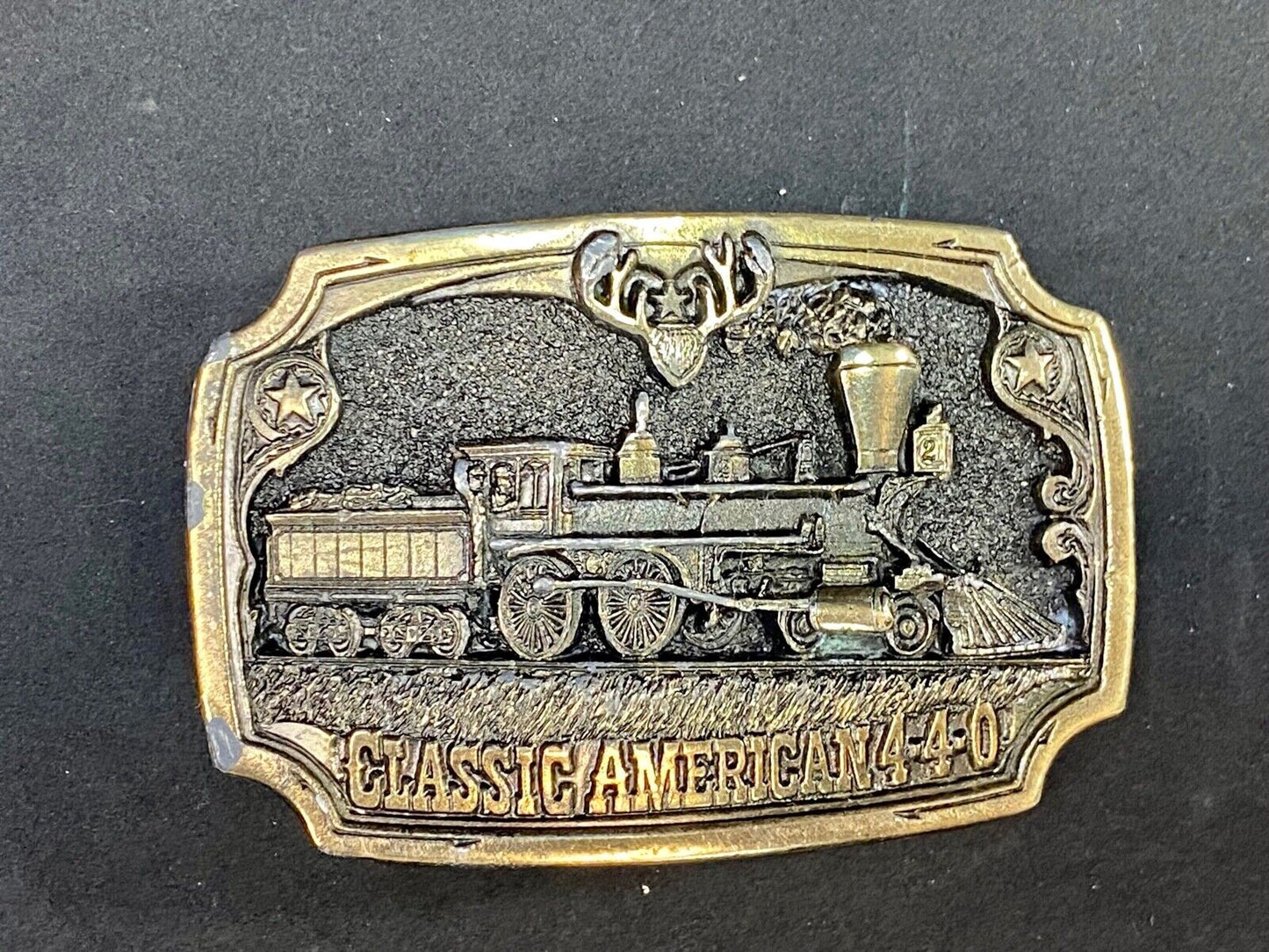 Vintage 1983 Classic American 440 Train Railroad Great American Belt Buckle