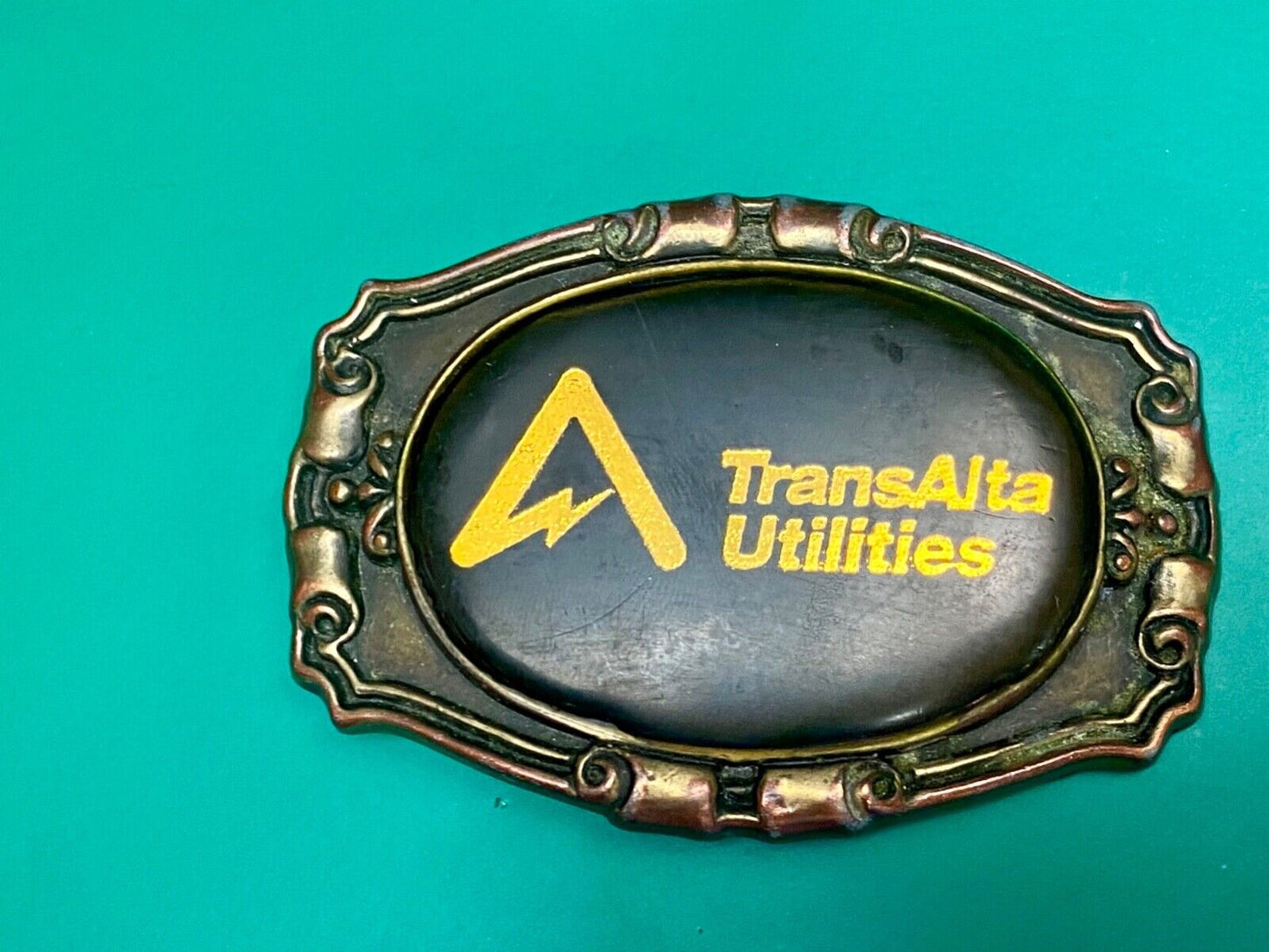 Trans Alta Utilities company western framed shipping co belt buckle