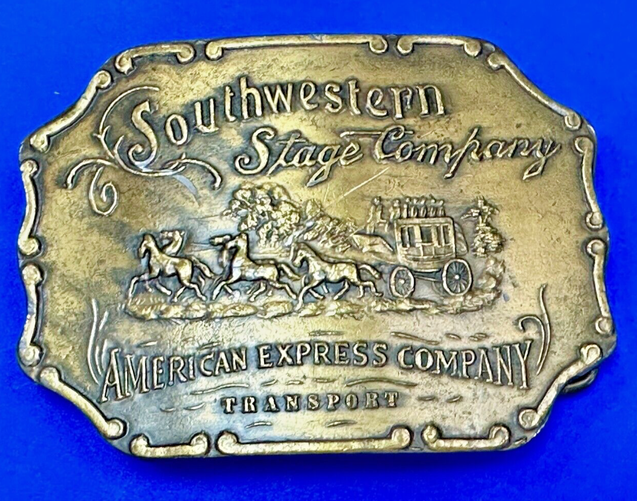 Vintage American Express Southwestern Stage Company Bergamot X-37 belt buckle
