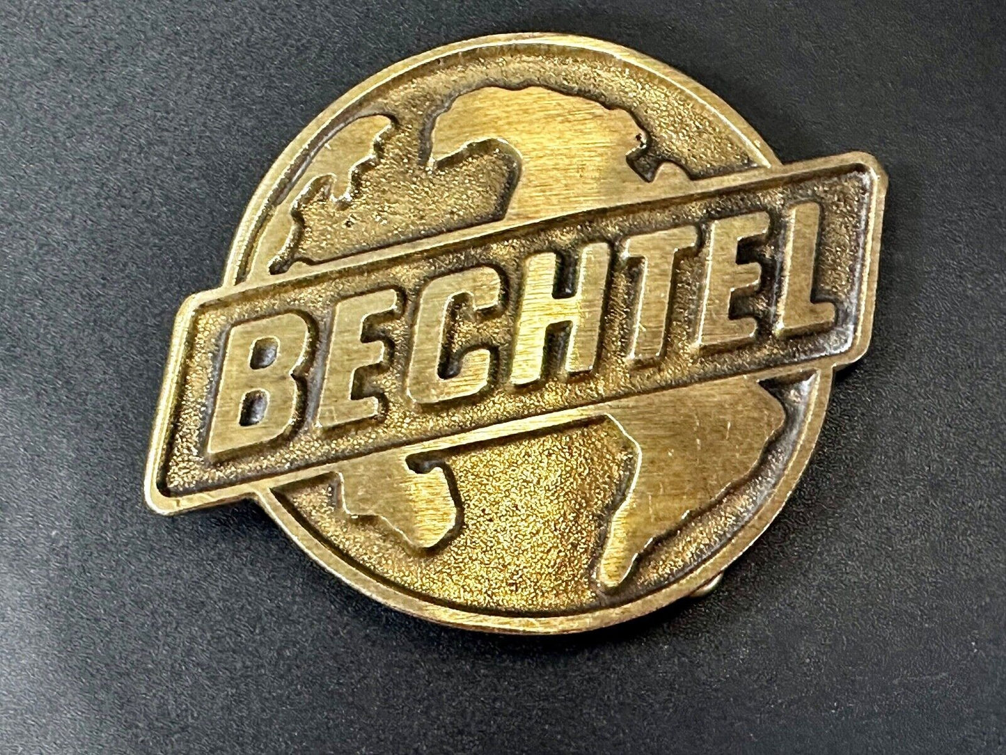 BECHTEL Engineering Construction Company Add Promo Dynabuckle Brass Belt Buckle