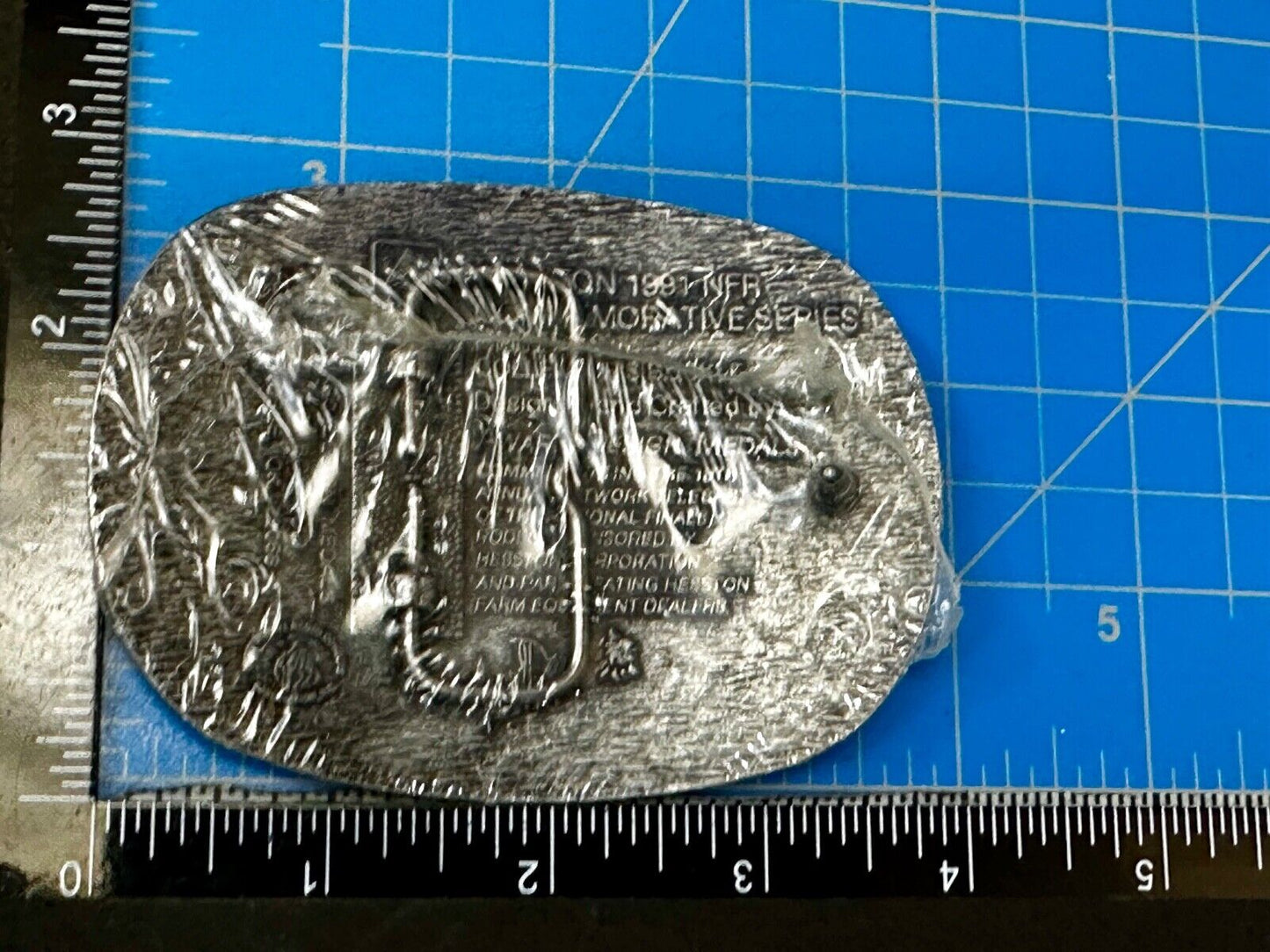 1991 ADM NATIONAL FINALS RODEO ADULT SIZE NFR NOS WESTERN COWBOY BELT BUCKLE