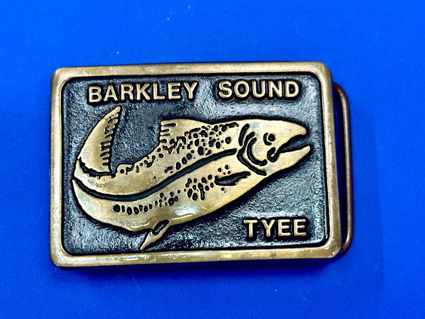 Barkley Sound Tree Fishing Fish Solid Bronze Sandcast belt buckle Rainbow Medals