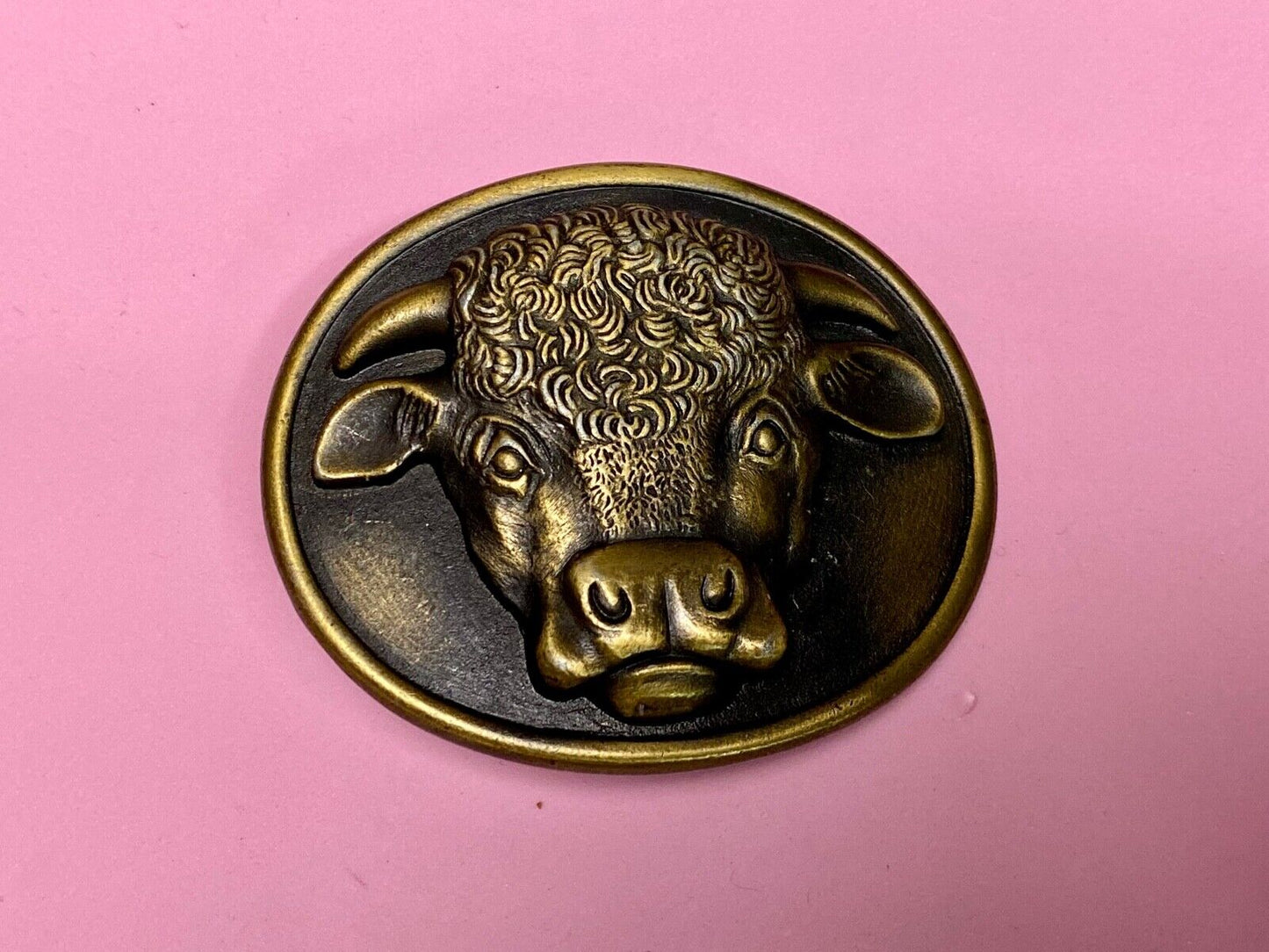 Big Beautiful Cow Head Western Collectable Belt Buckle From Myers-Suzio Signed W