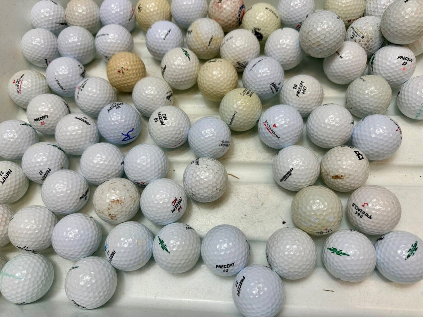 Around 75 used Golf Balls Lot Precept Noodle, Dunlop Pinnacle great for practice