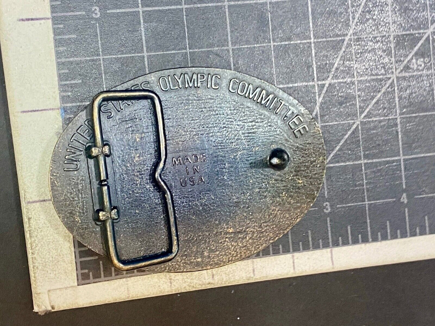 1984 Usa Olympics United States Olympic Committee Torch Logo La Ca Belt Buckle