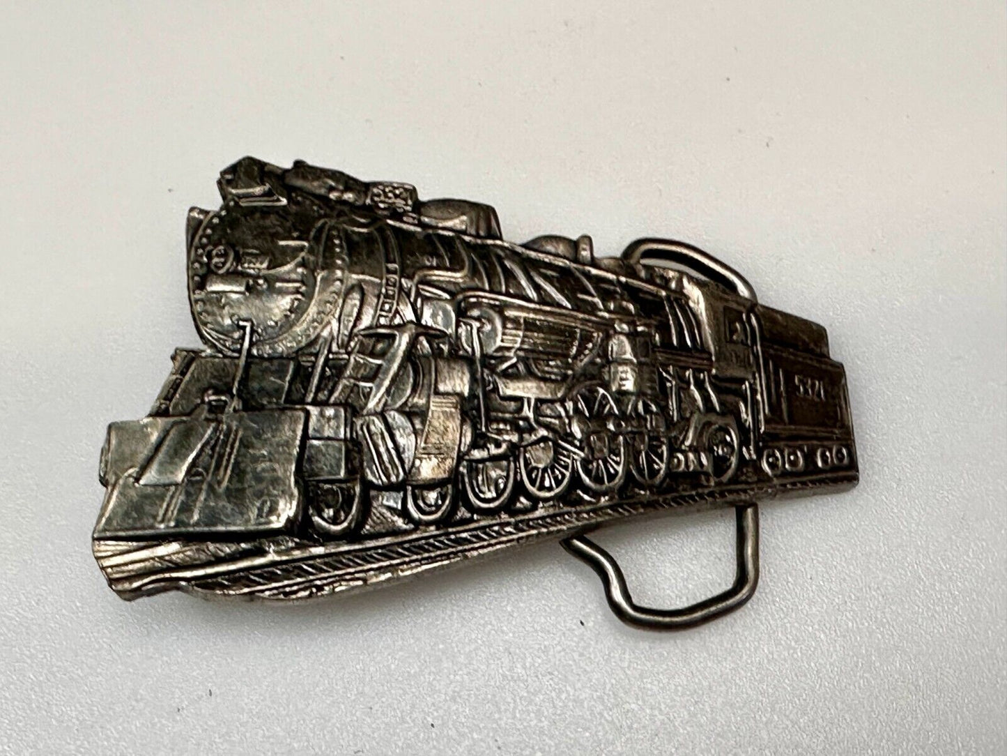 Train Locomotive Steam Engine RR RailRoad Vintage Figural Belt Buckle No. 2055