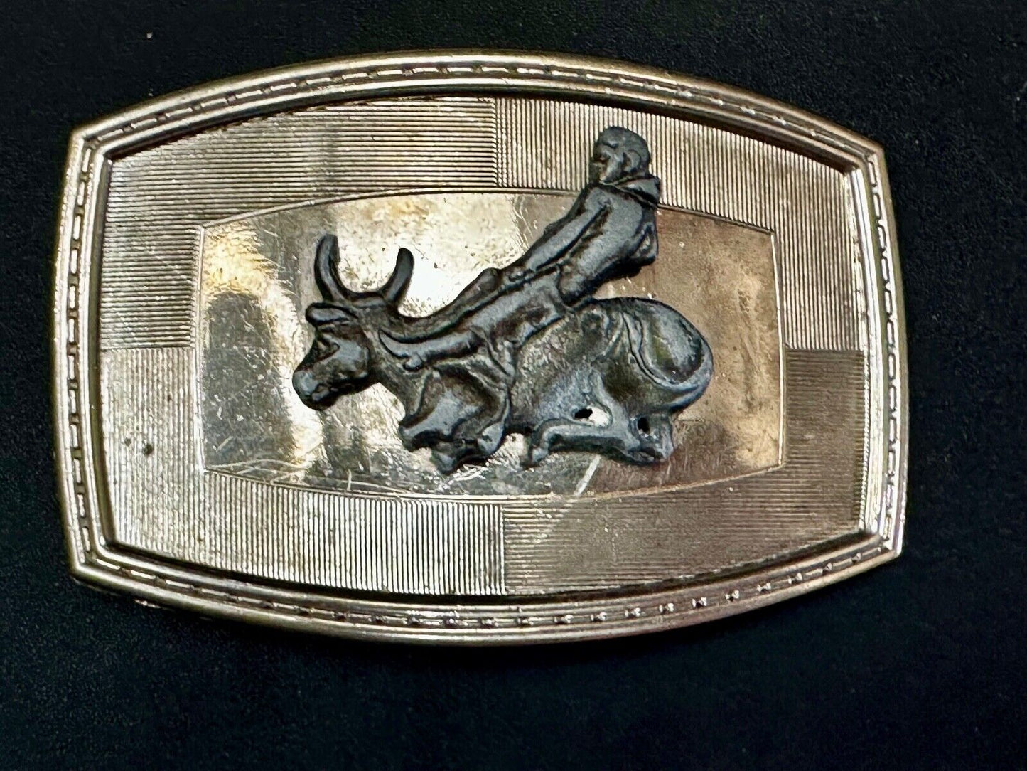 Vintage Cowboy on Bucking Saddle Bronc western belt buckle