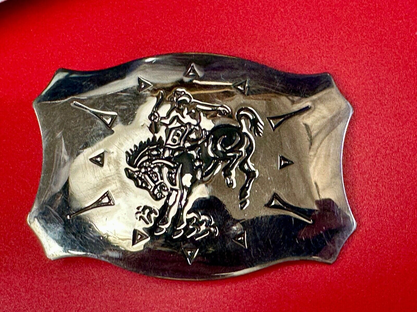 Vintage Chambers Vintage Cowboy Saddle Bronc western two tone belt buckle