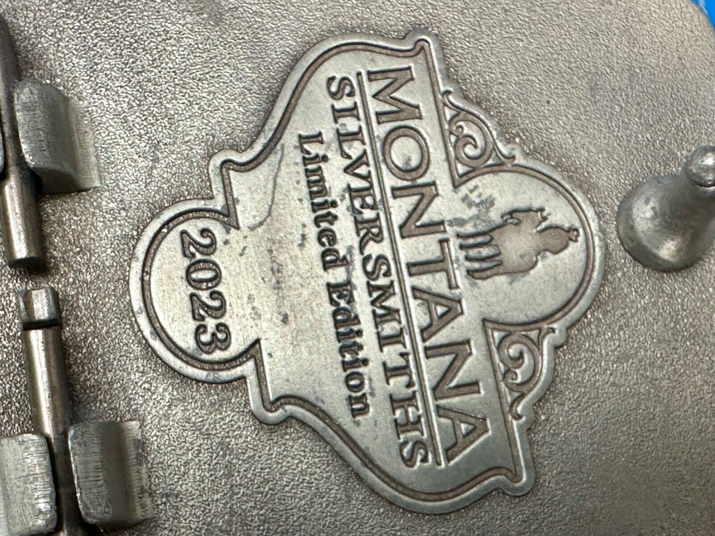 2023 Pendleton Whisky Let'er Buck Montana Silversmith Rodeo Cowboys Belt Buckle