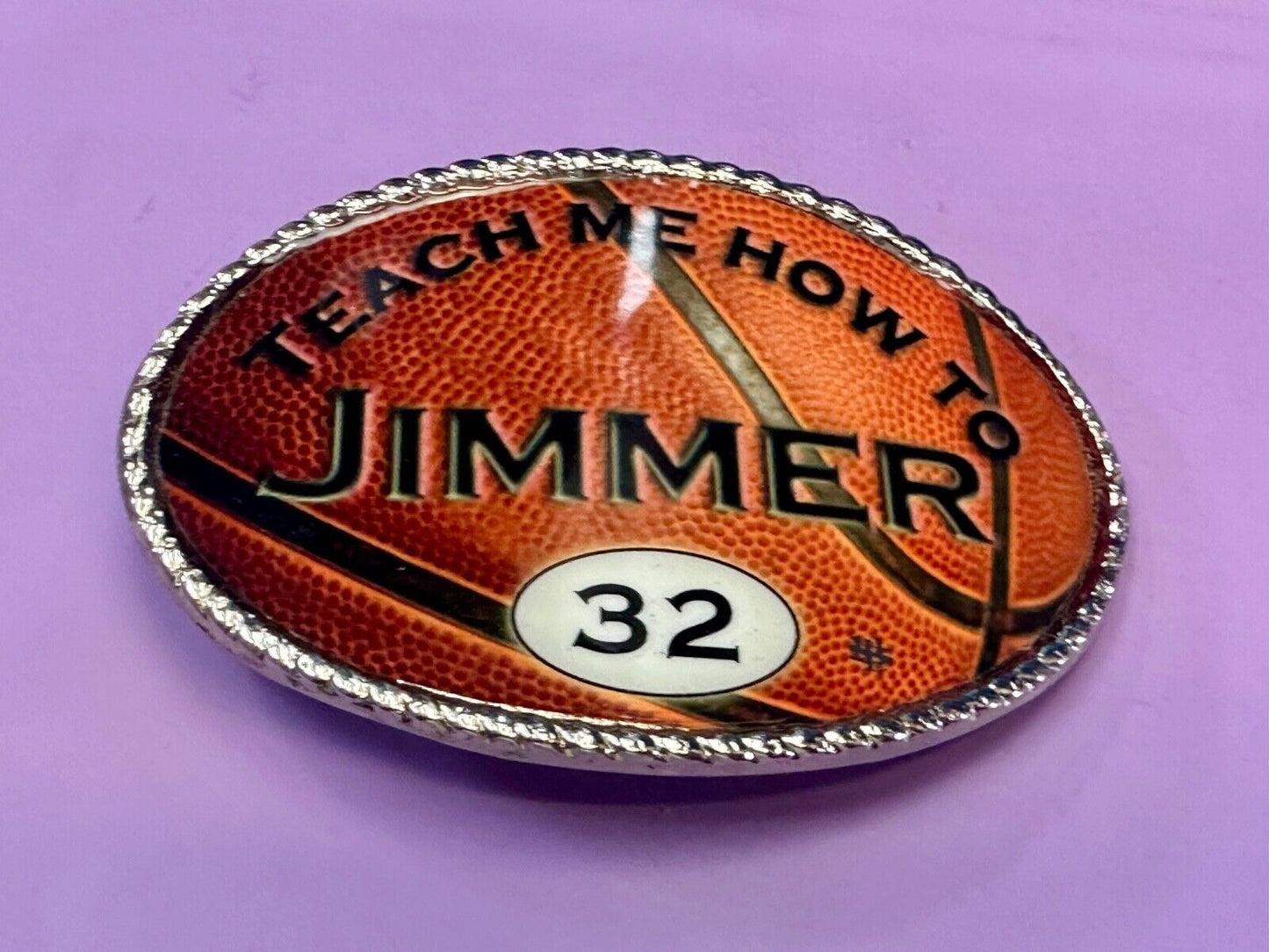 Teach Me How To Jimmer Number 32 BYU Custom Artisan Basketball Sport Belt Buckle