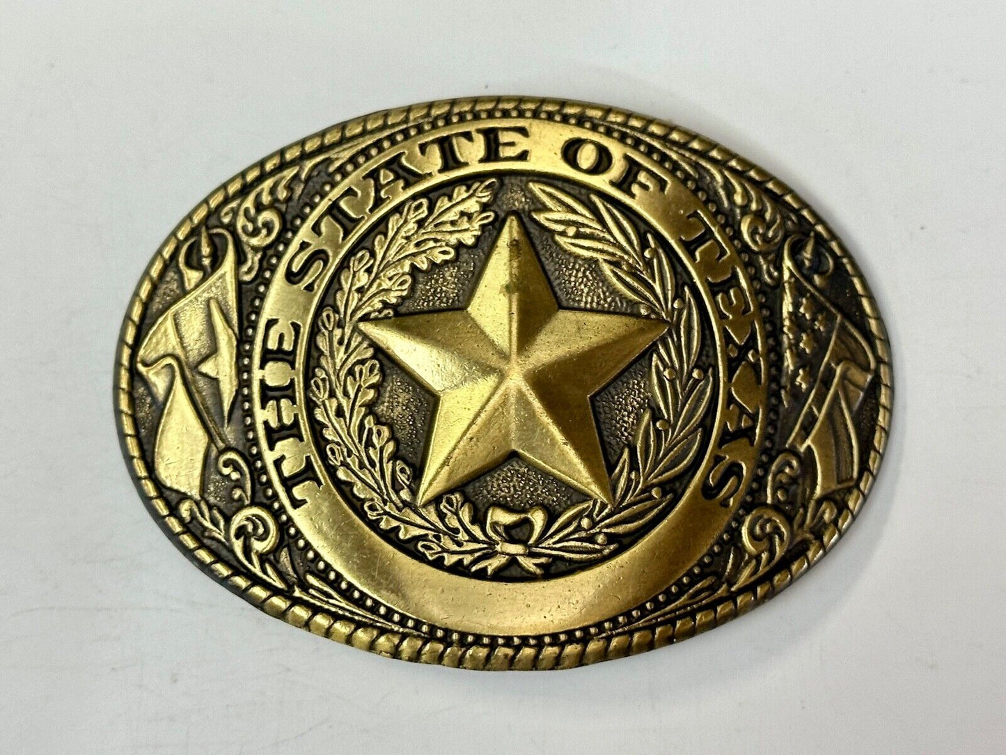 The Great State of Texas Star & Flag & Pride! USA made western belt buckle