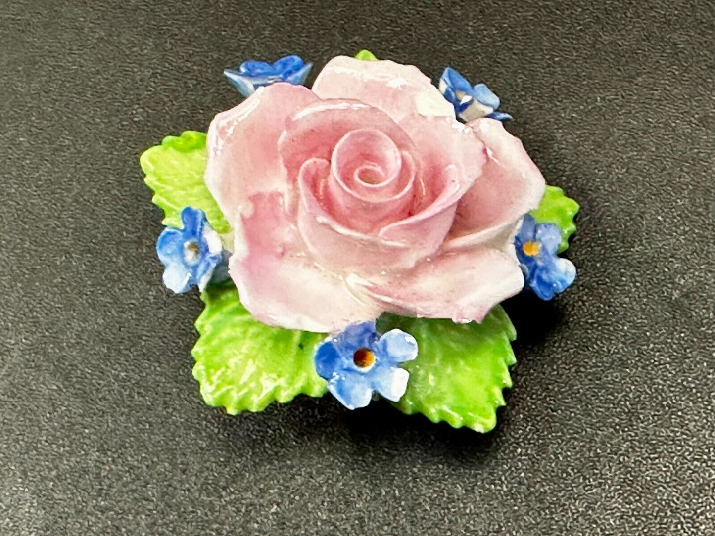 Beautiful Rose Flower Bouquet Brooch Pin Denton China Made in England