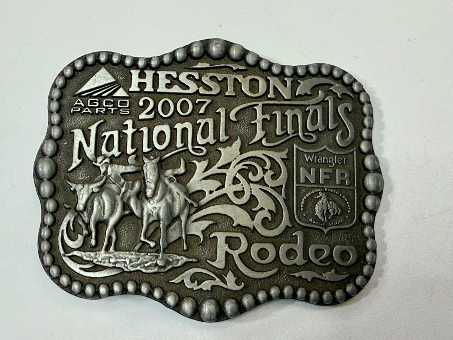 2007 Hesston Wrangler National Finals Rodeo Montana Silversmiths Belt Buckle