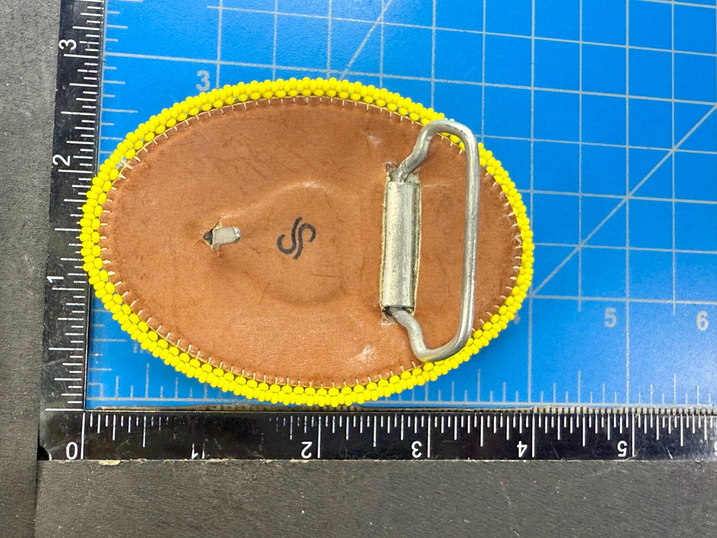 Bead Native American Indian Artisan Made Vintage Belt Buckle
