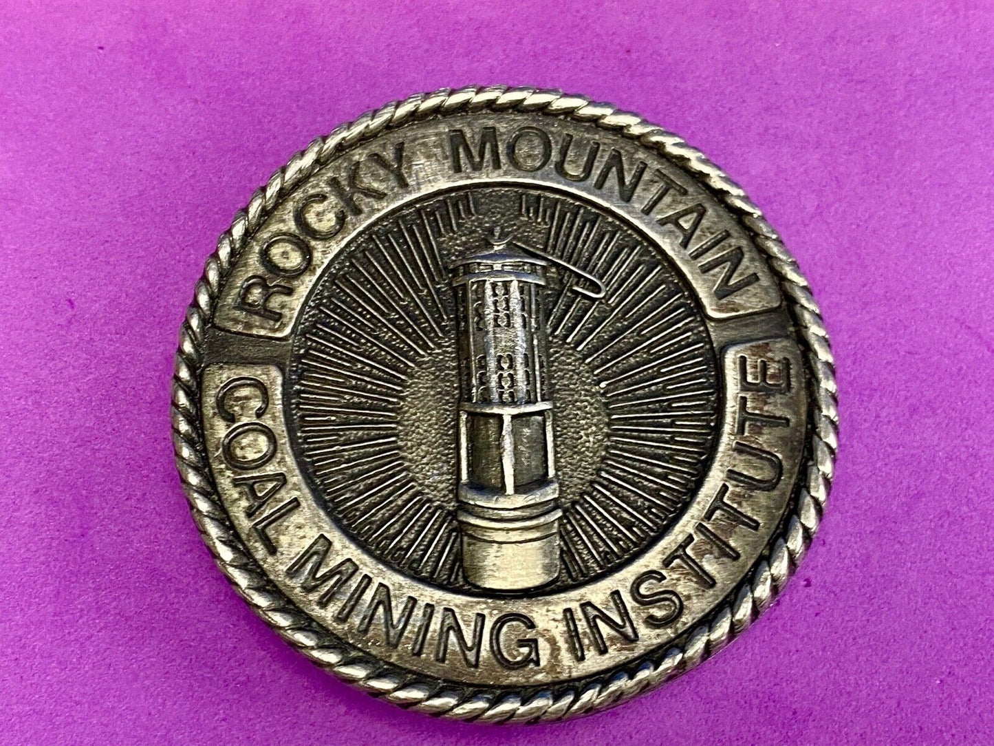 Vintage 1982 Silvertone ROCKY MOUNTAIN COAL MINING INSTITUTE Belt Buckle