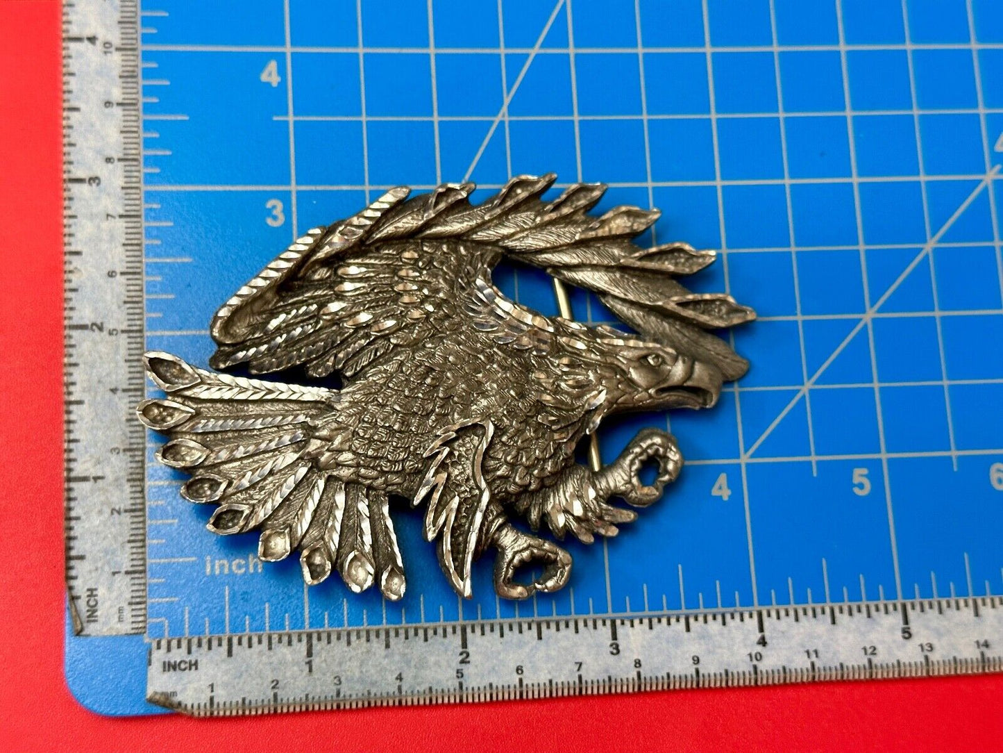 Vintage EJC EAGLE - Attacking Hunting Diving cutout belt buckle