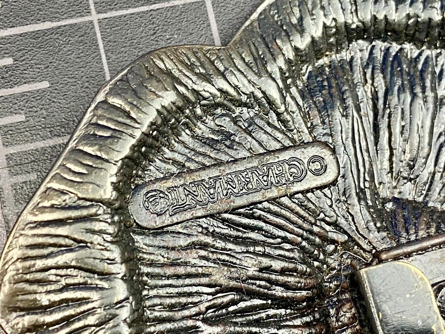 Vintage Charmant of Beverly Hills, CA figural flower belt buckle scarf clip