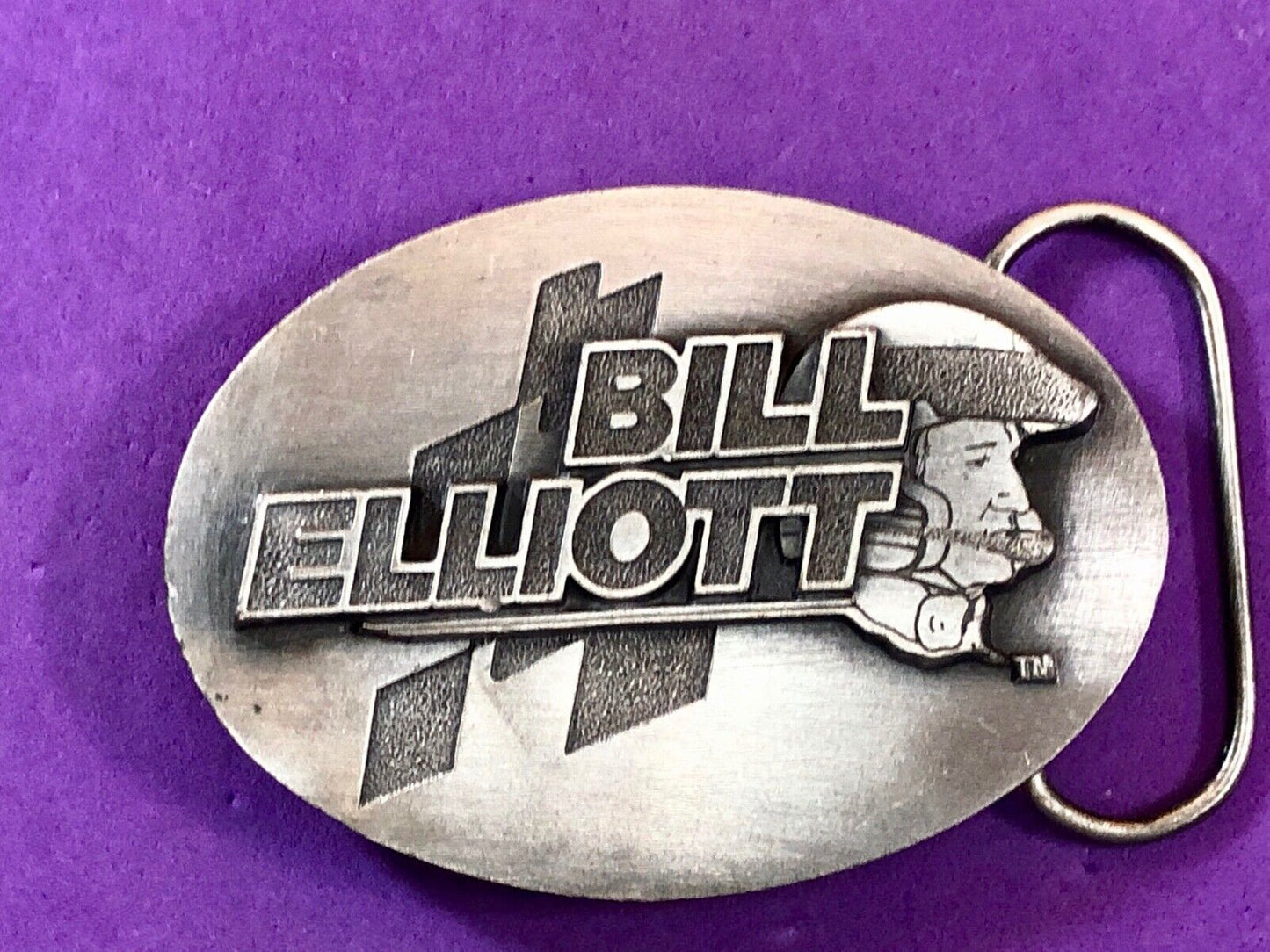 VINTAGE 1991 Bill Elliott NASCAR race car INDY 500 driver belt buckle