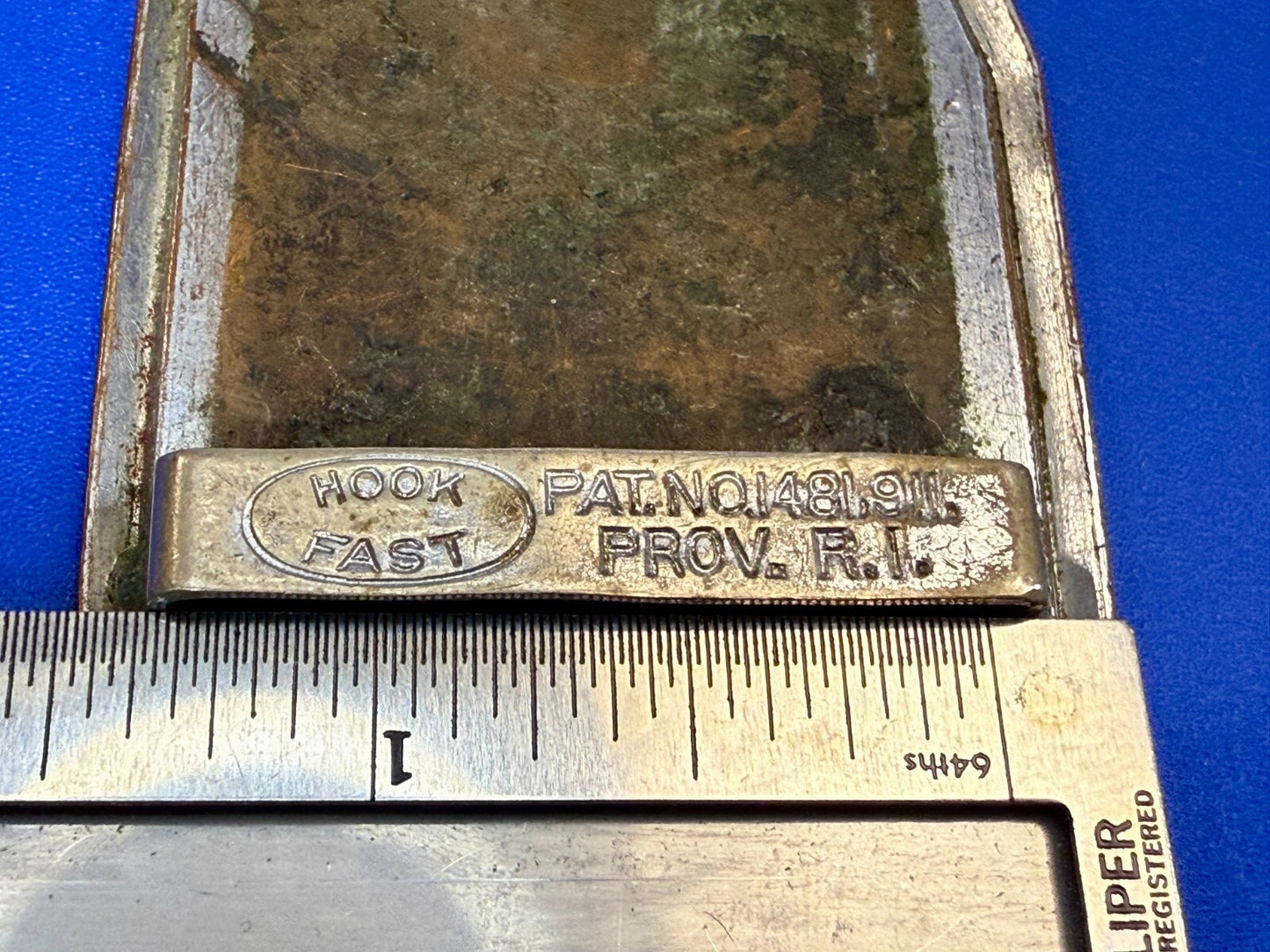 Three Letter AAA Logo Symbol Unknown? WOW Co Antique Hook-Fast Belt Buckle