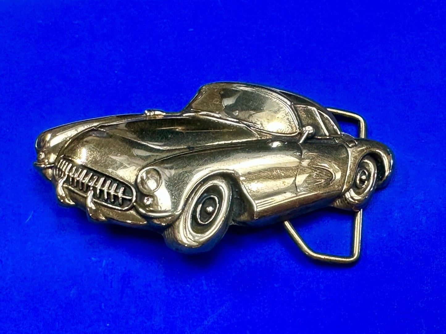 1st Generation Corvette Solid Brass Car Collectors Baron Belt Buckle 1979
