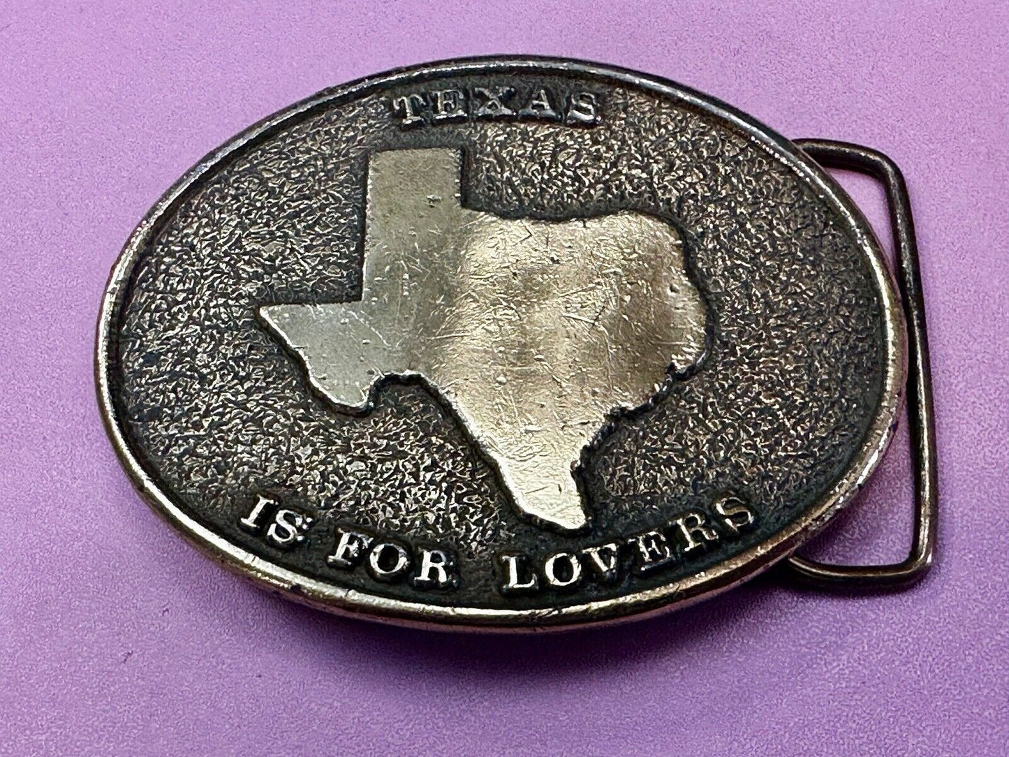 Texas is for Lovers EARLY Vintage 1976 Koleaco Belt Buckle