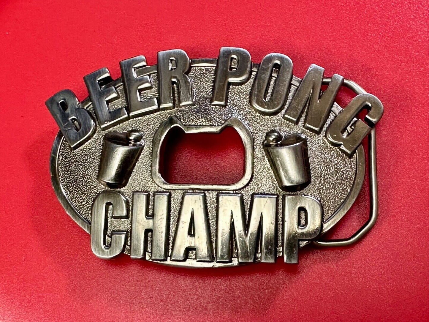 Beer Pong Champ Bottle Opener, Belt Buckle Award funny Novelty by Kalan