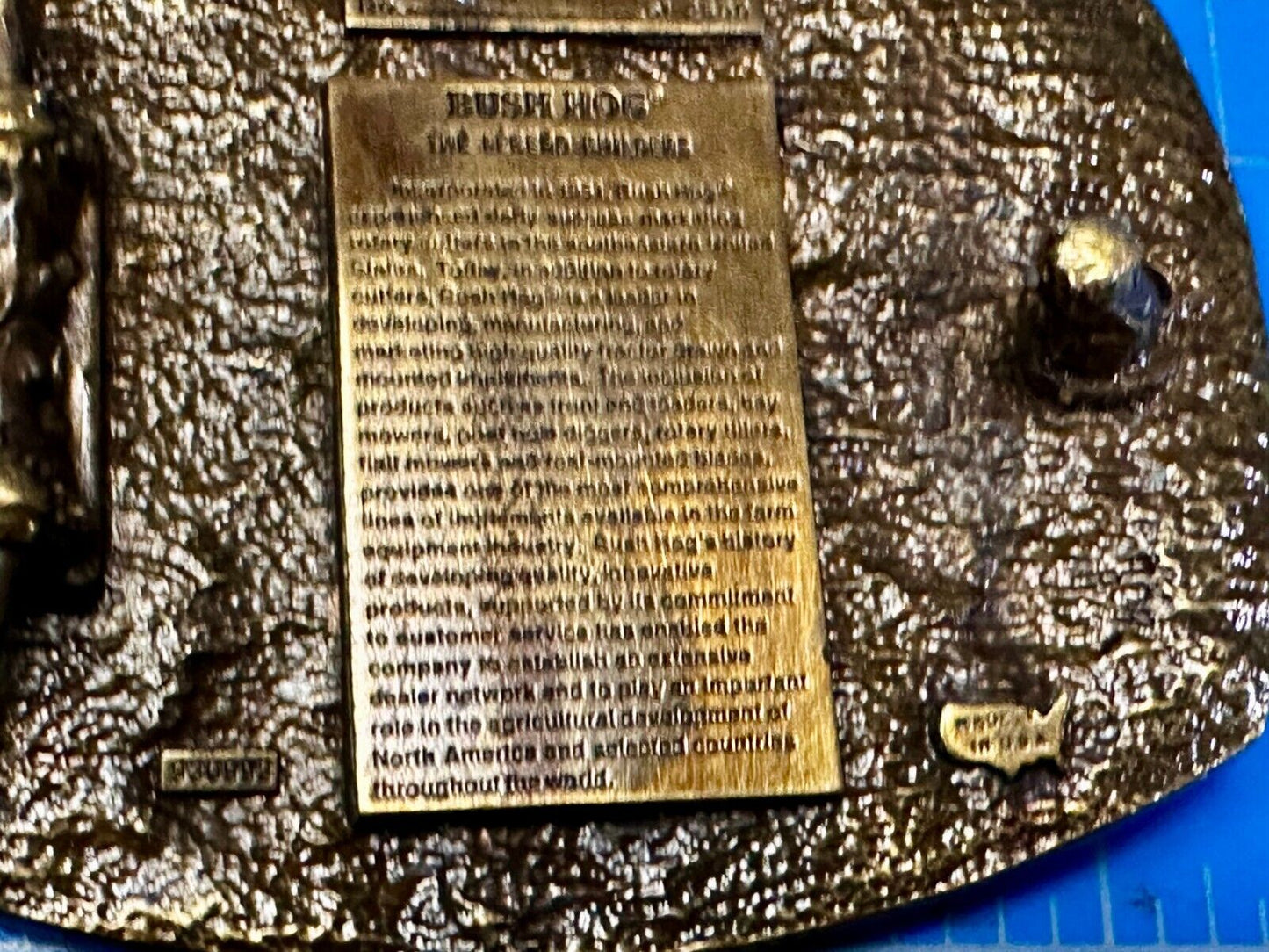 1994 Bush Hog The Legend Agriculture Machine Co. Commemorative Belt Buckle