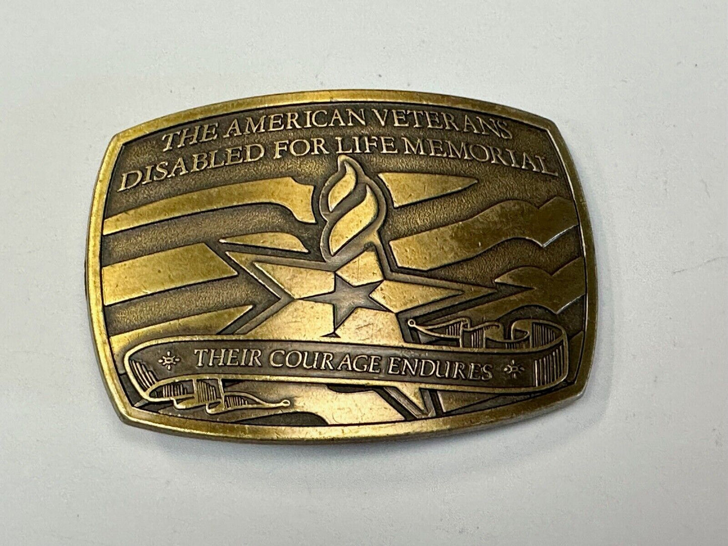 Their Courage Endures -American Veterans Disabled for Life Memorial Belt Buckle