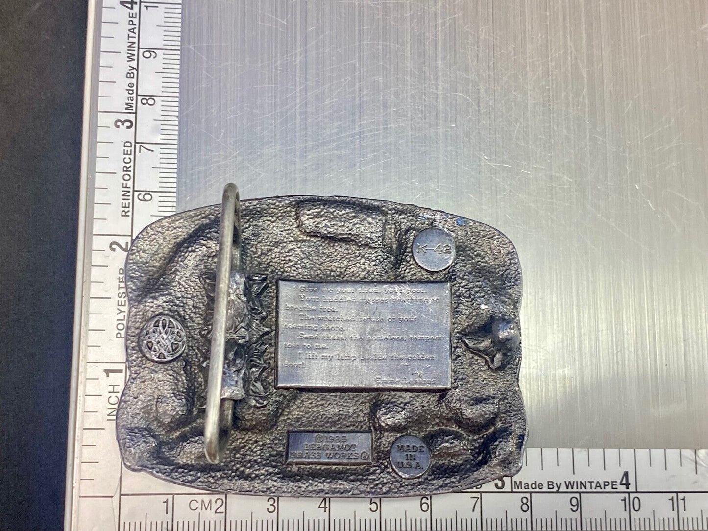 The Flame Of Freedom Nyc Statue Of Lady Liberty Usa America K-42 Belt Buckle