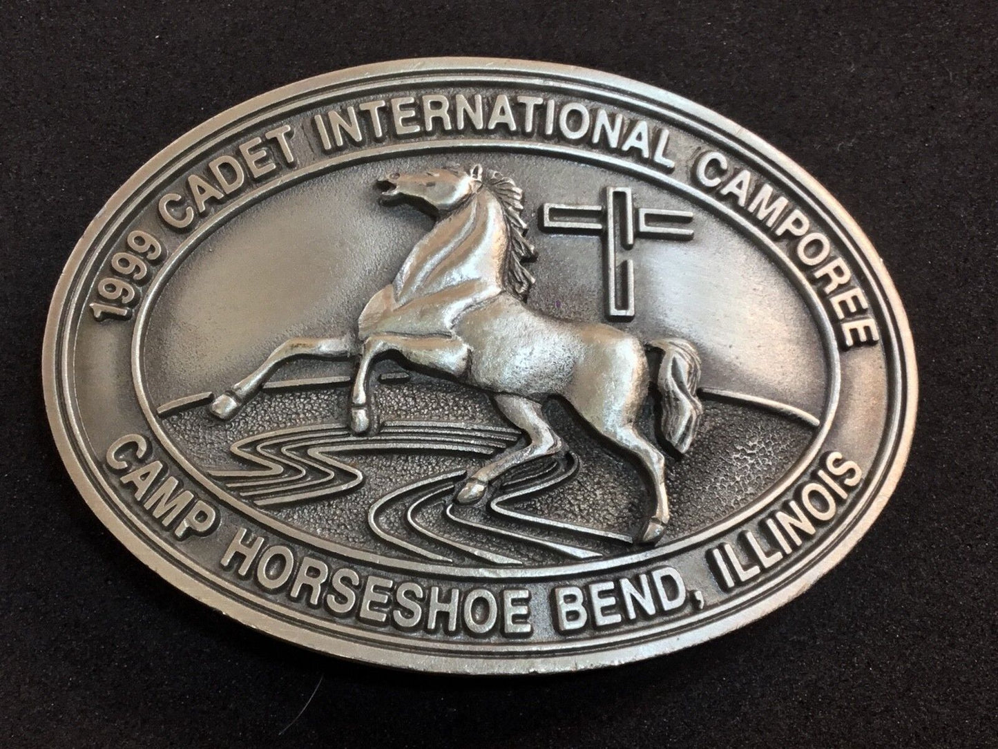 1999 Cadet International Camporee Belt Buckle - Camp Horshoe Bend IL