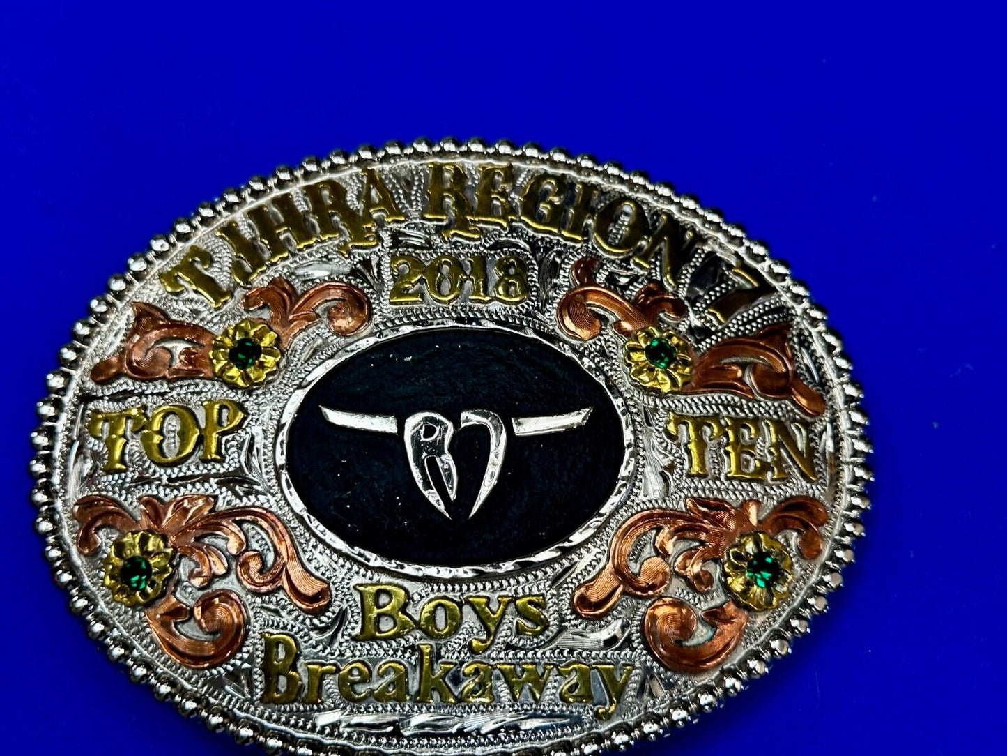 TJHRA Region 7 Top Ten Boys Breakaway Rodeo Tres Rios Trophy Belt Buckle