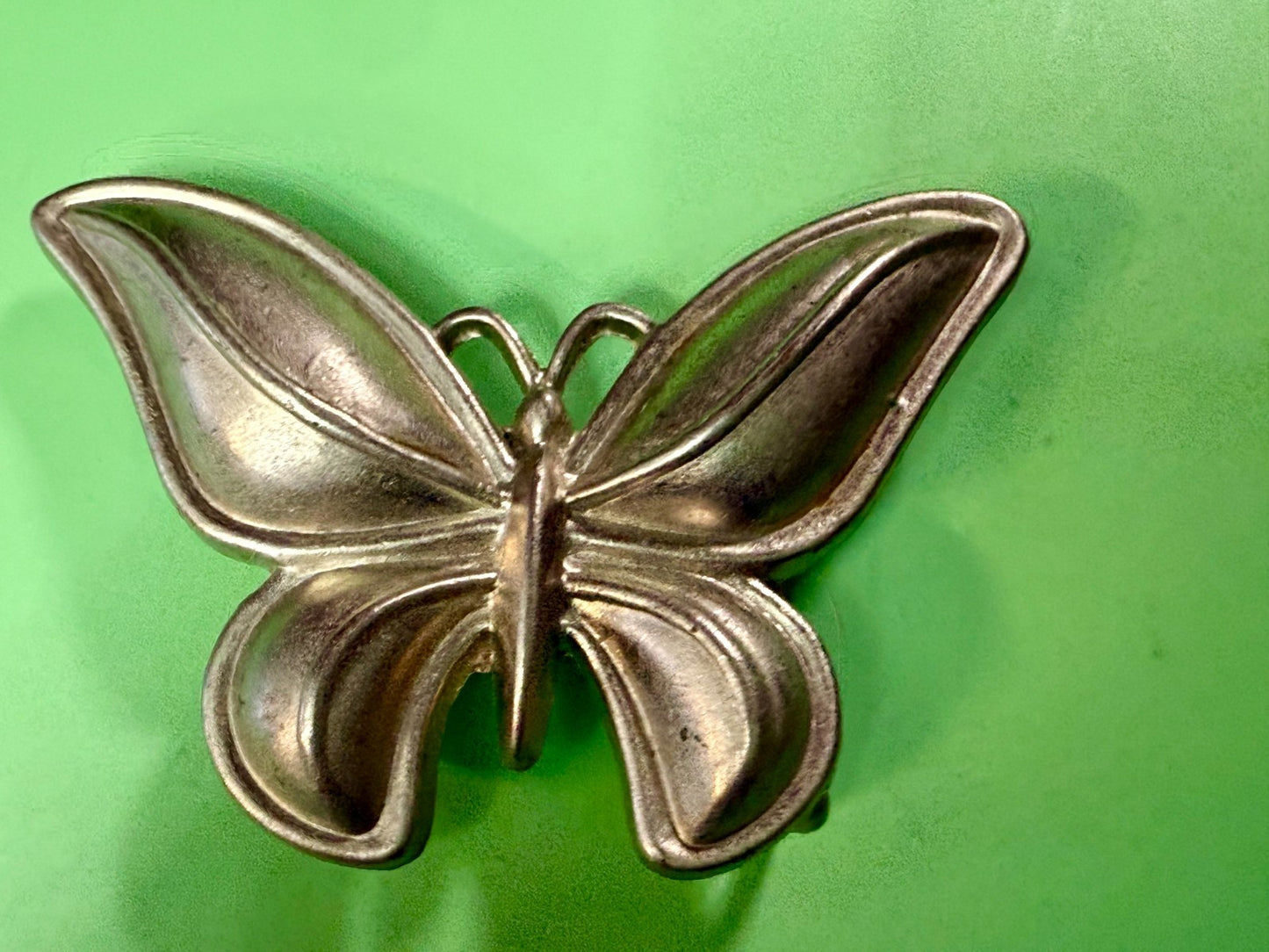 Beautiful Butterfly Shaped Figural Cutout Hippy Vibe Silver Color Belt Buckle