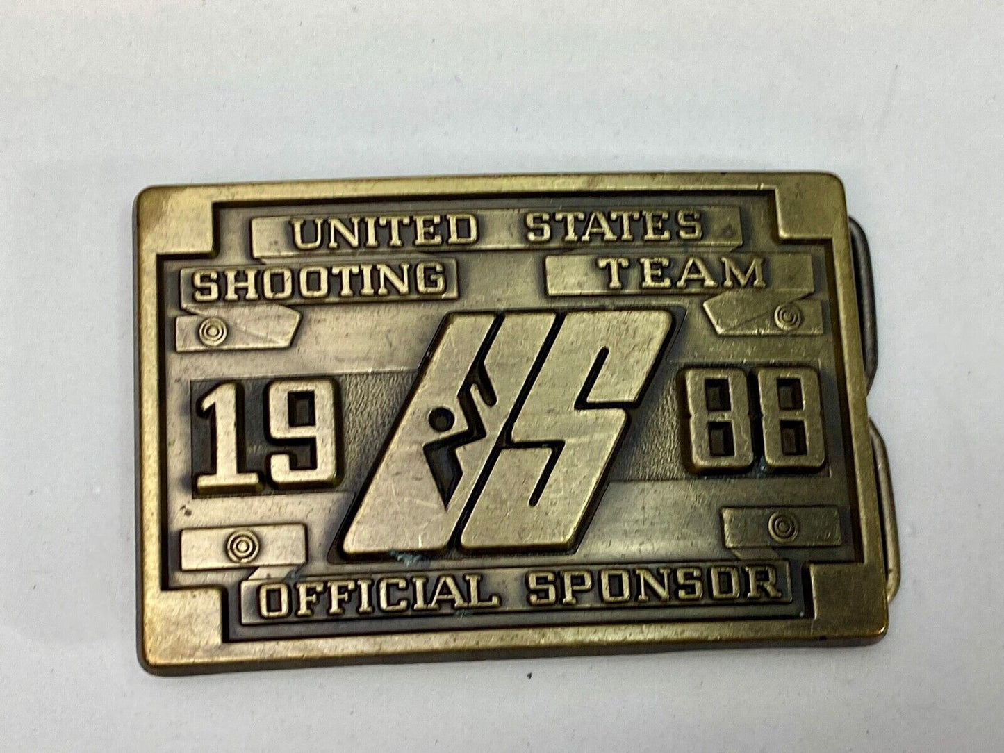 1988 Us Shooting Team Belt Buckle Official Sponsor