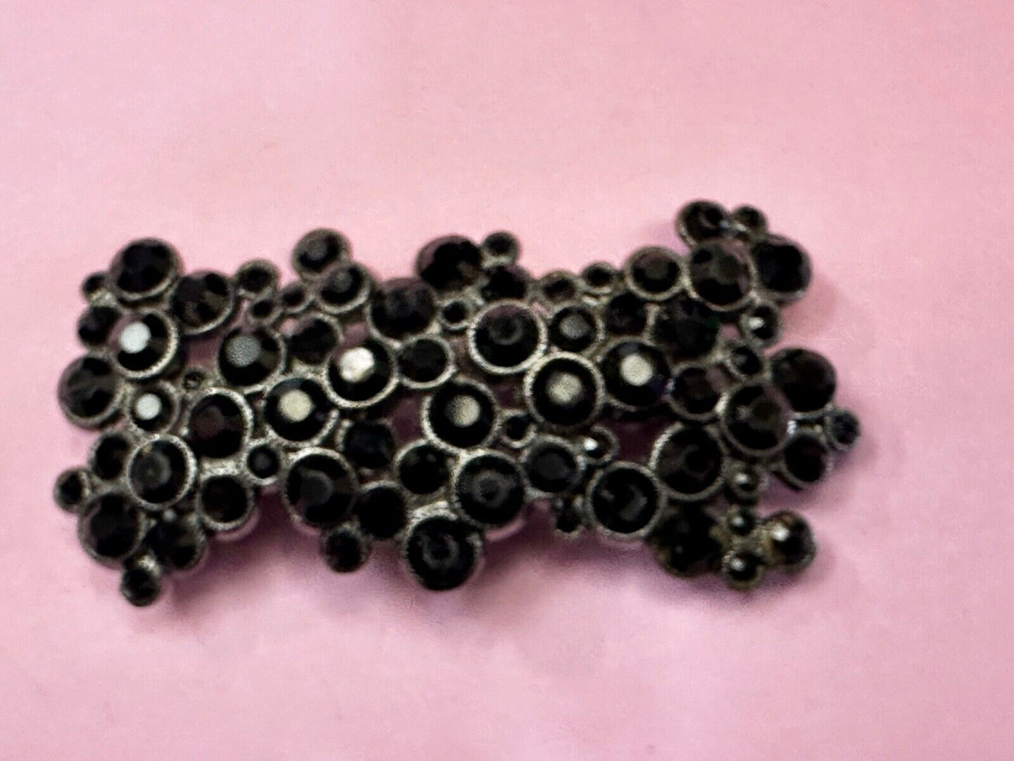 Black Rhinestone Cluster / Covered Retro Women's 4" Wide Belt Buckle