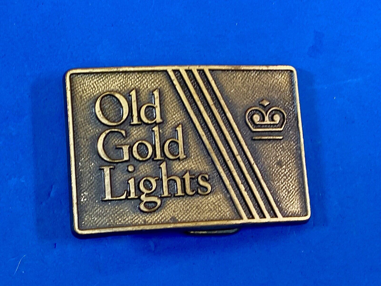 Vintage Advertising Old Gold Lights Tobacco Cigarette Company Belt Buckle Ldl