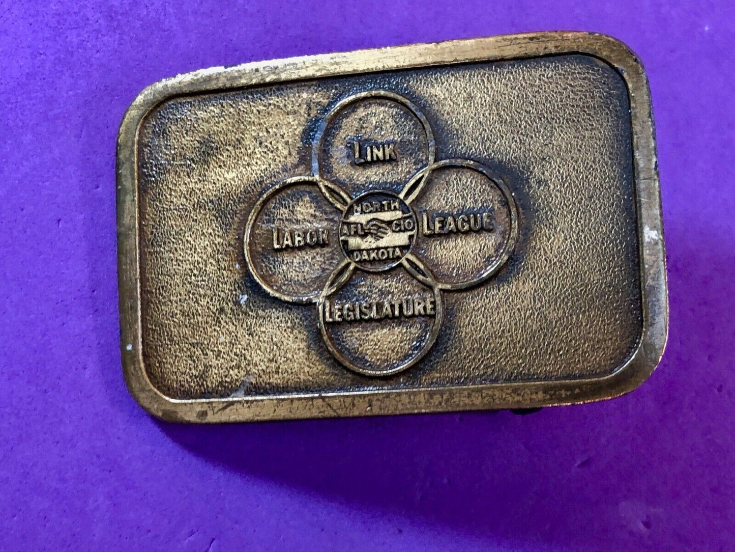 Vintage AFL-CIO North Dakota - Labor League Legislature belt buckle