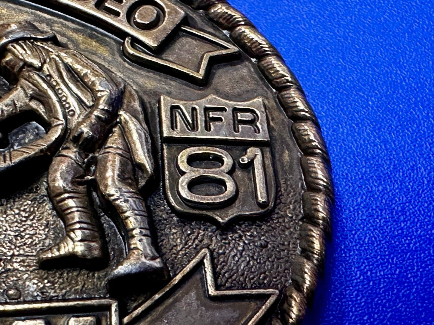 1981 Hesston National Finals Rodeo NFR Cowboys Belt Buckle - 7th edition