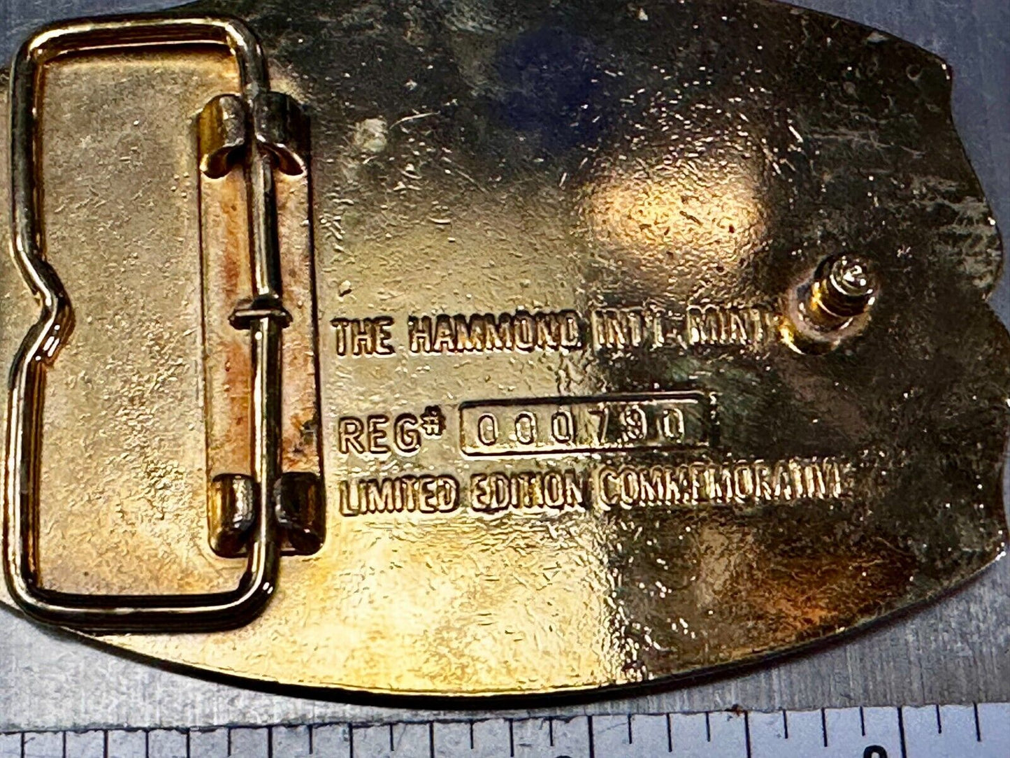 USA France Lady Liberty Statue Commemorative two tone Hammond Mint Belt Buckle