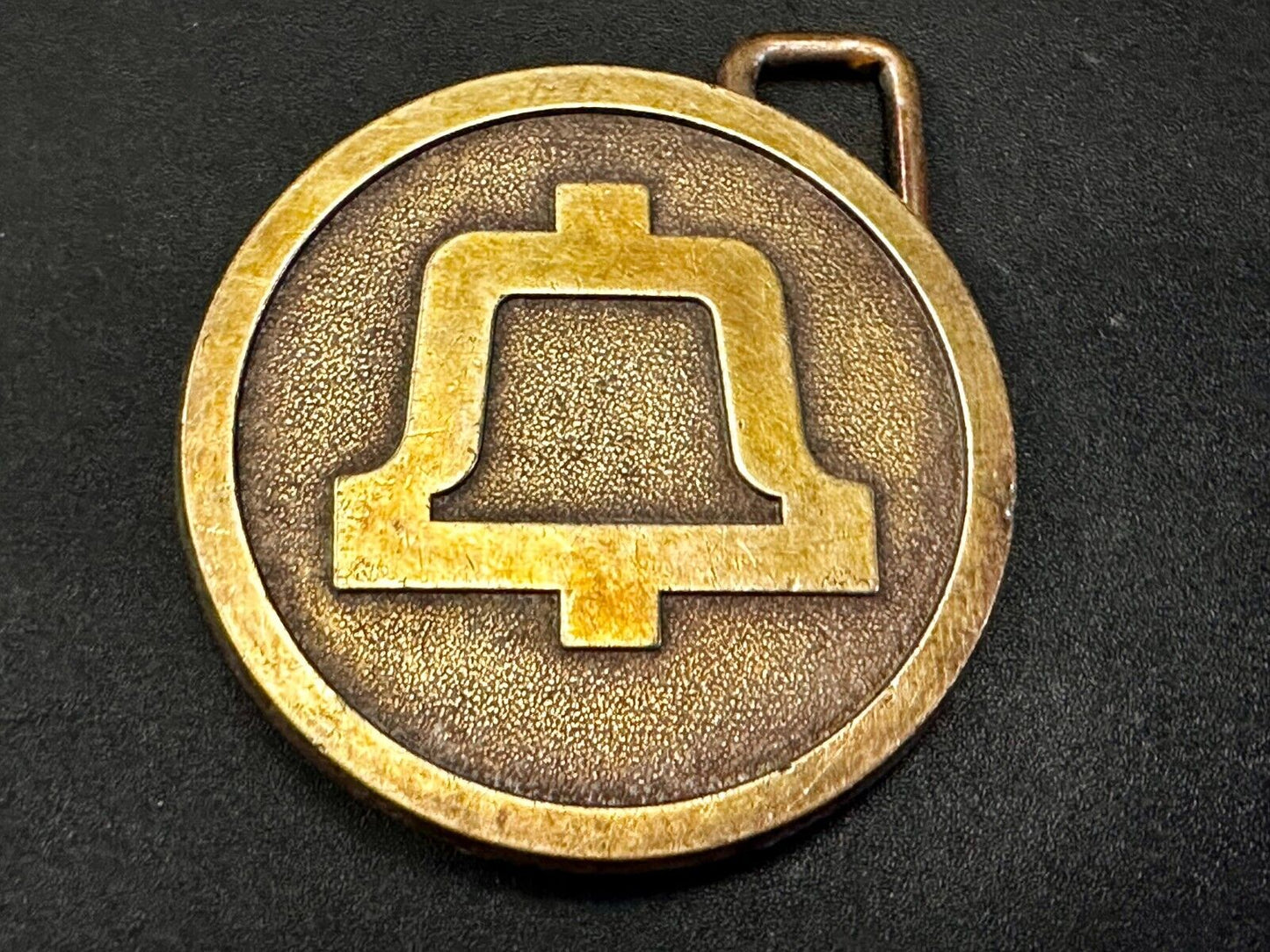 Bell Telephone Lineman Brass Tone Vintage round logo Belt Buckle