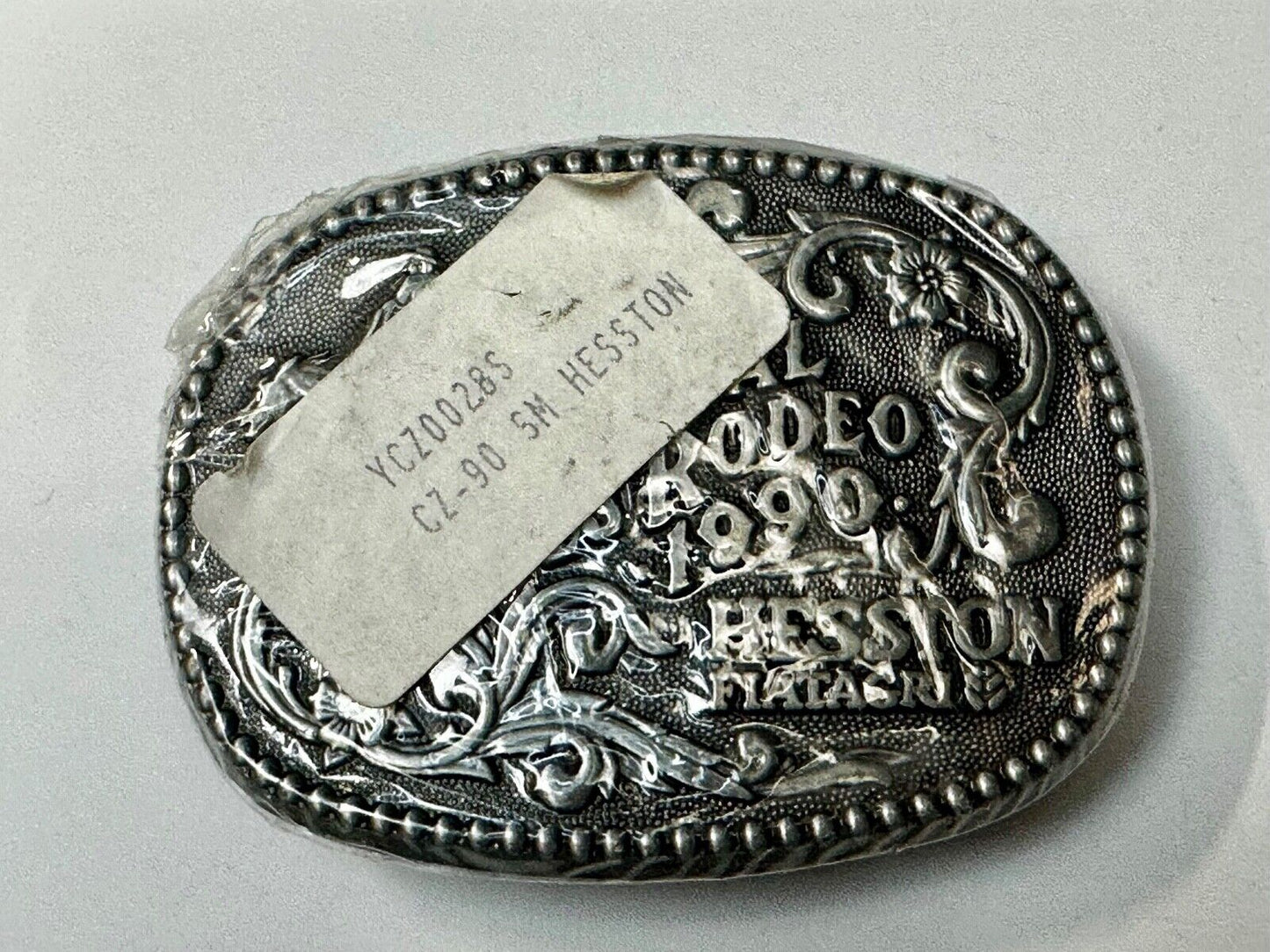 1990 NFR National Finals Rodeo NOS Youth Size Hesston Commemorative Belt Buckle