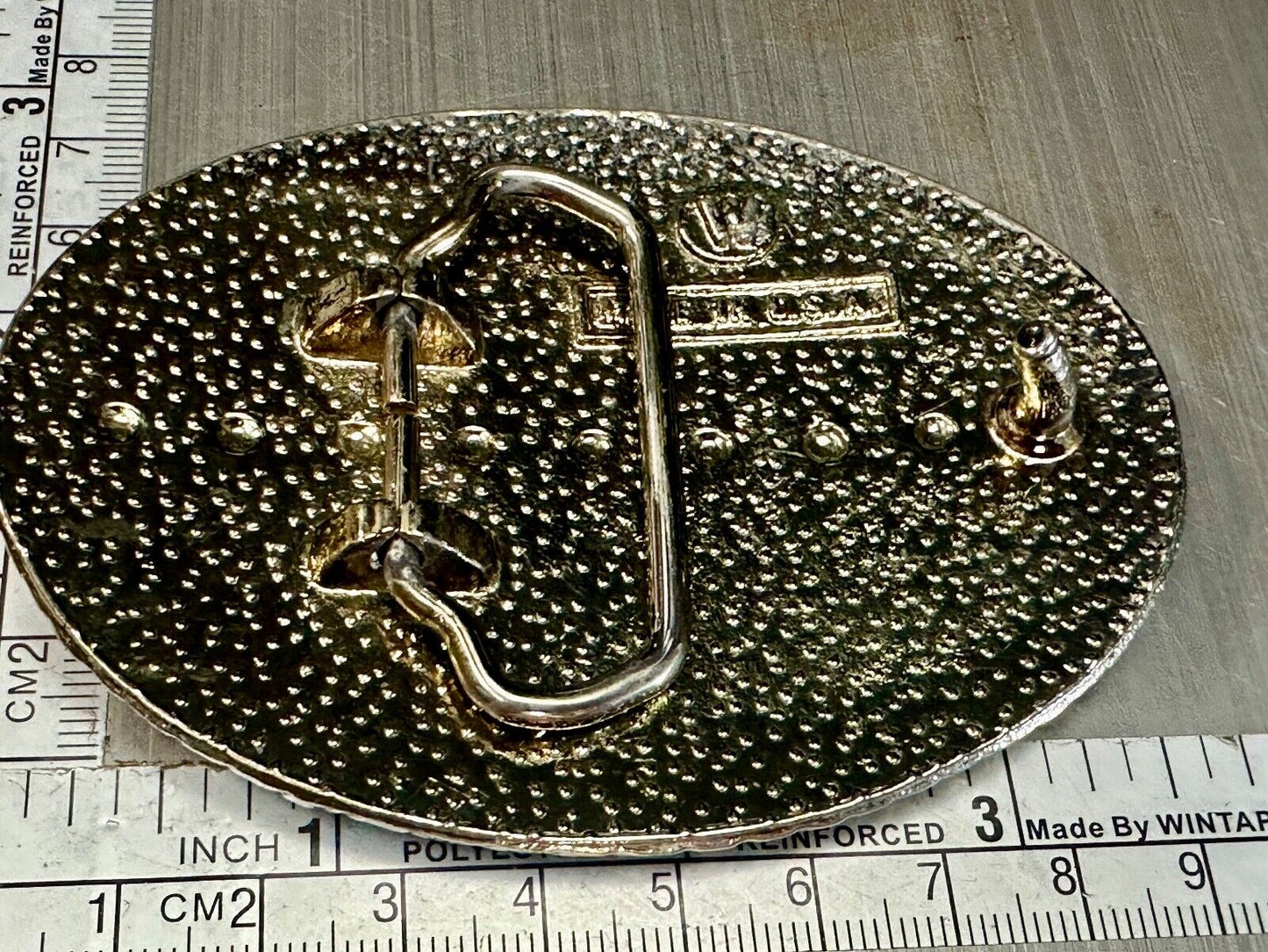 American Eagle Landing on limb perch - Vintage western oval belt buckle marked W