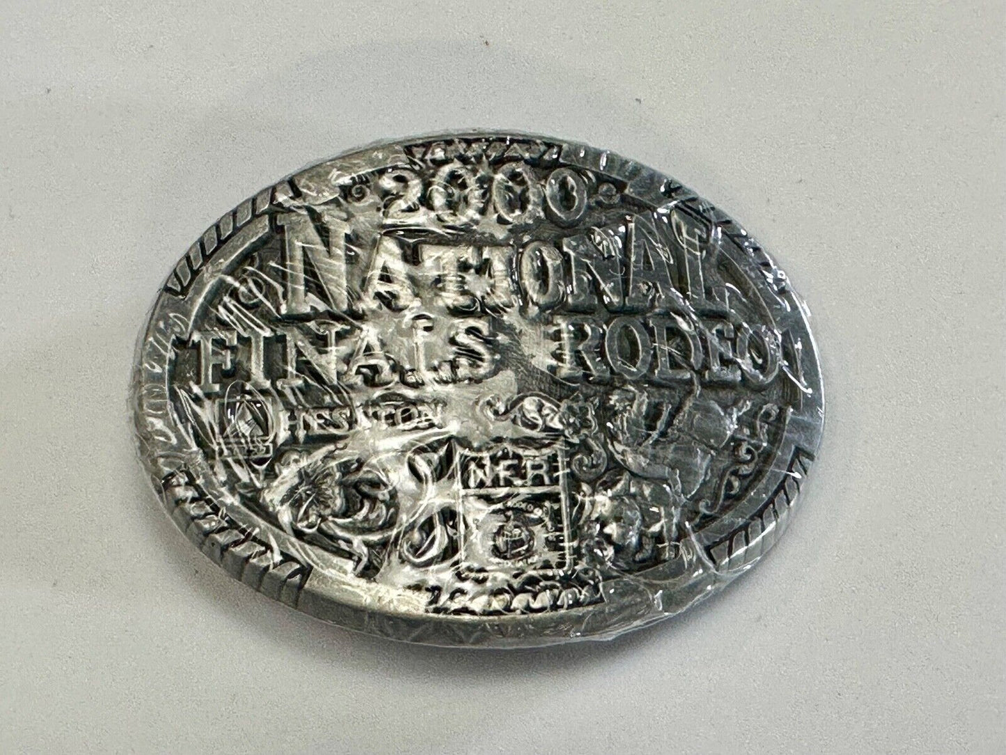 2000 Youth Sized Hesston National Finals Rodeo Bull Riding Cowboys belt buckle