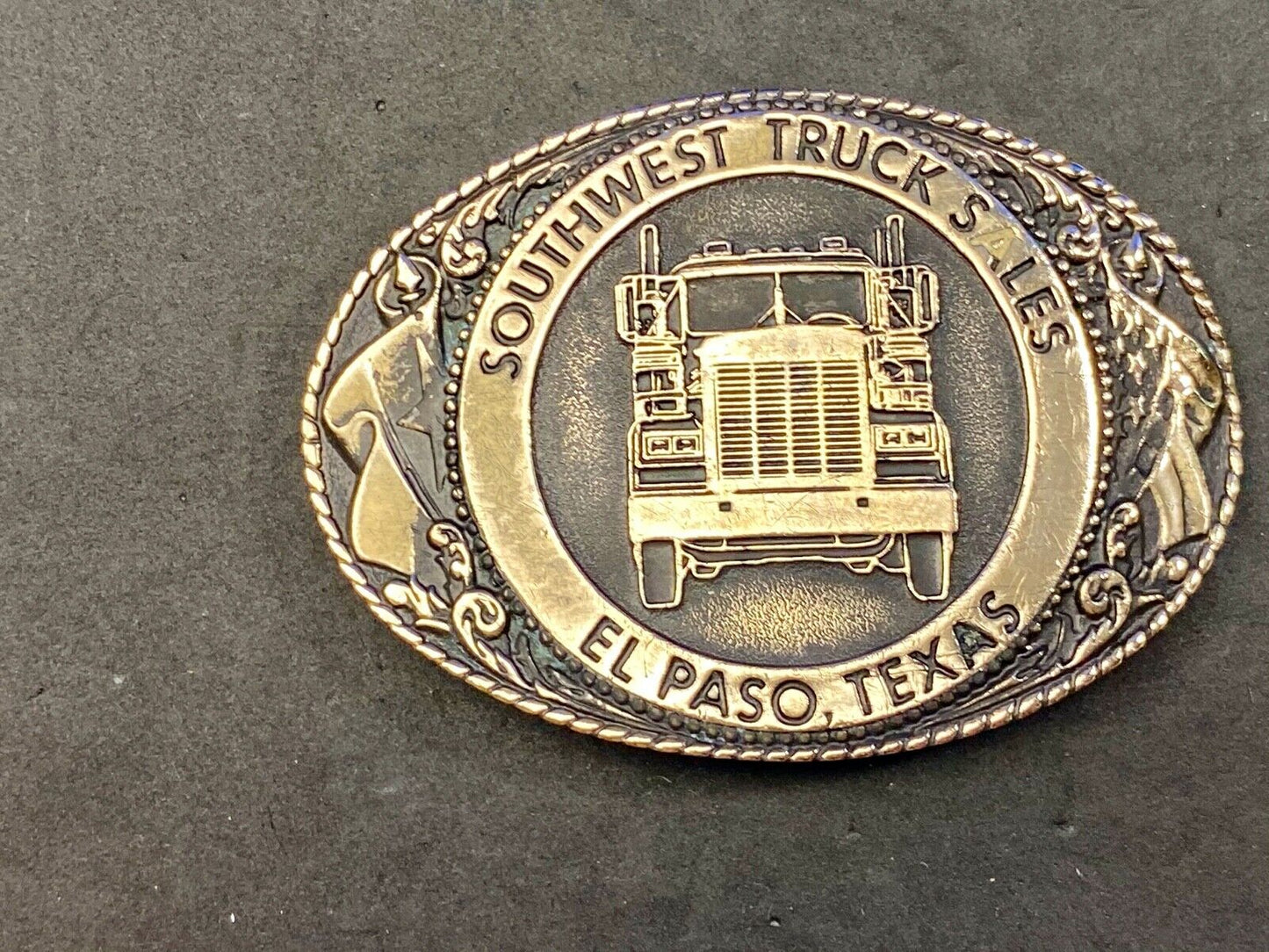 Vintage 1984 Southwest truck sales El Paso Texas company add belt buckle