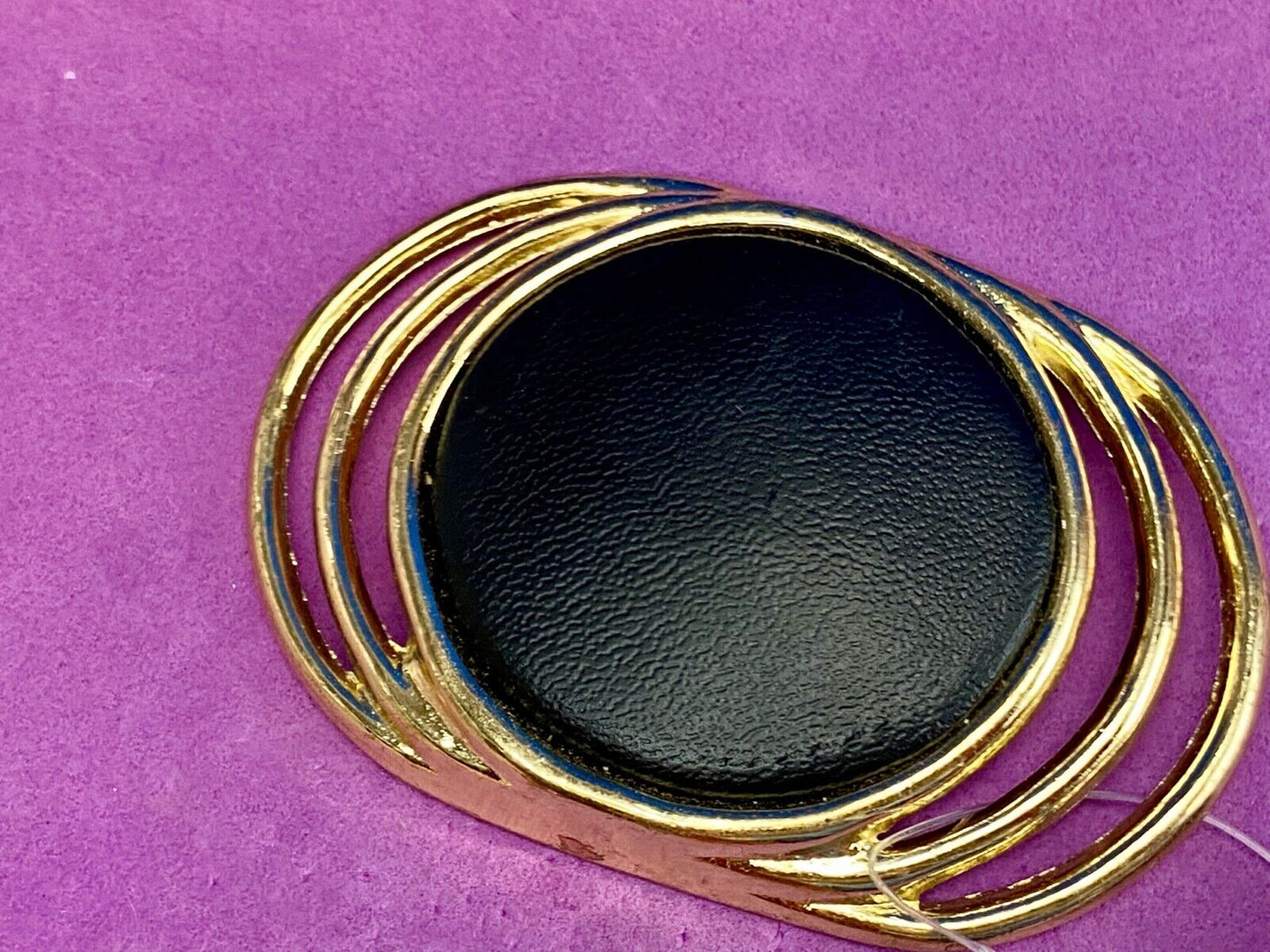 Vintage black and Gold Charmant of Beverly Hills, CA belt buckle scarf clip
