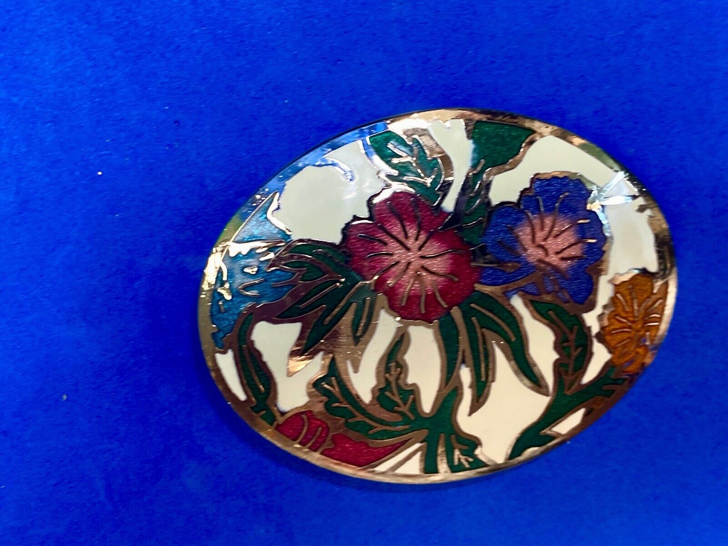 Beautiful sp77 enamel flower paint? scarf purse belt tie buckle